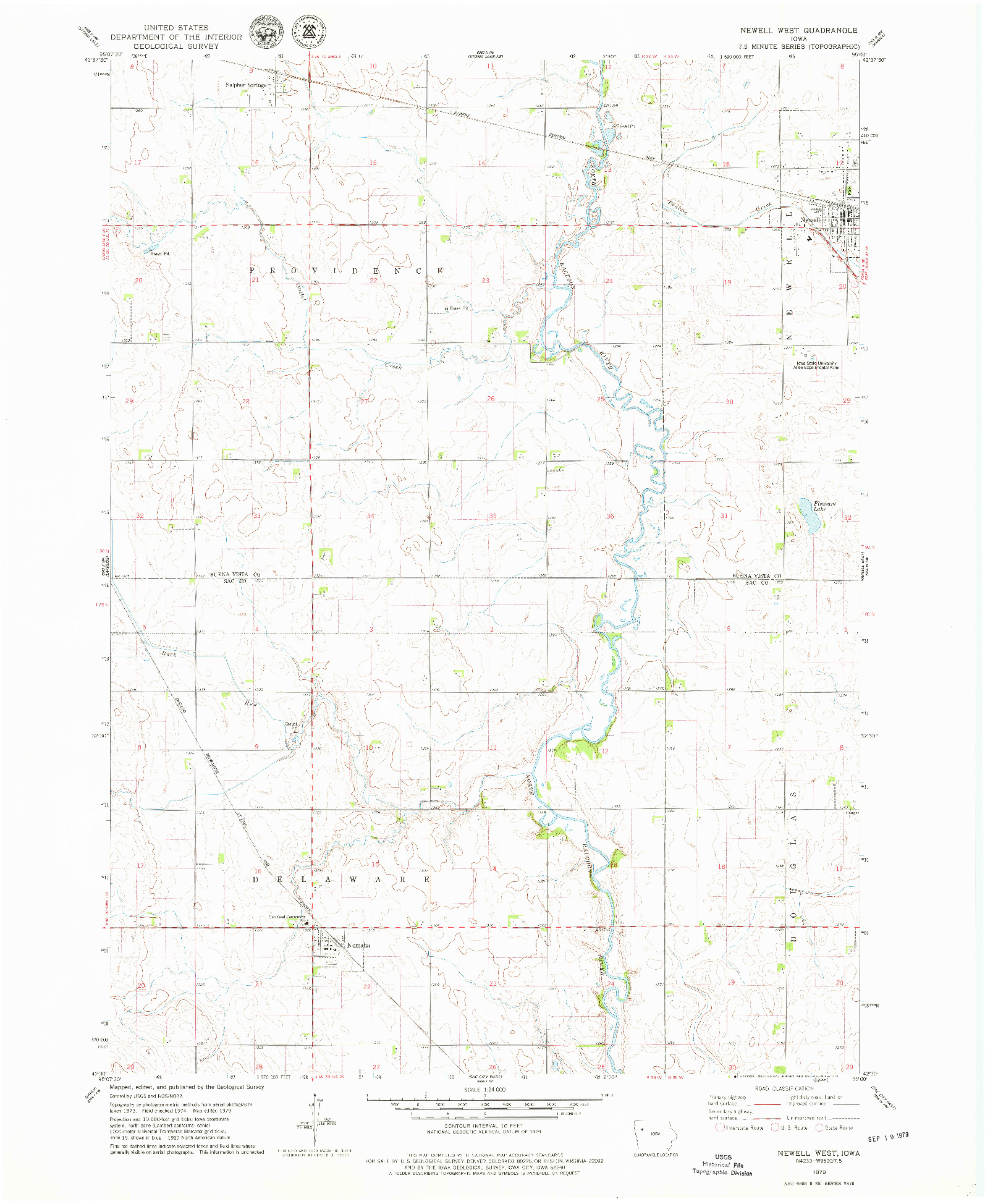 USGS 1:24000-SCALE QUADRANGLE FOR NEWELL WEST, IA 1979
