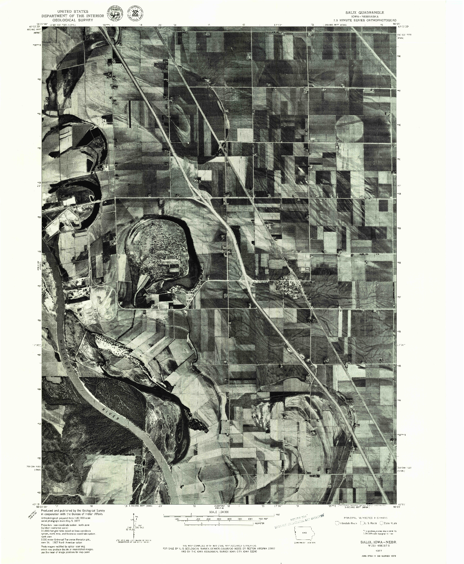 USGS 1:24000-SCALE QUADRANGLE FOR SALIX, IA 1977