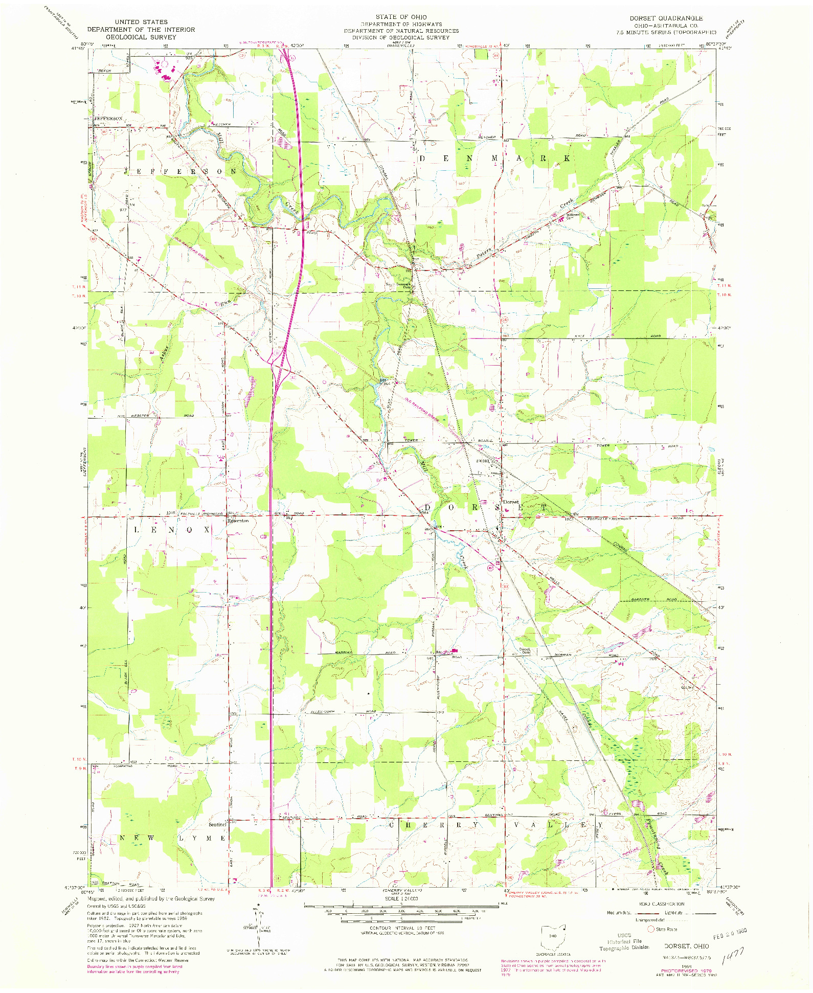 USGS 1:24000-SCALE QUADRANGLE FOR DORSET, OH 1959