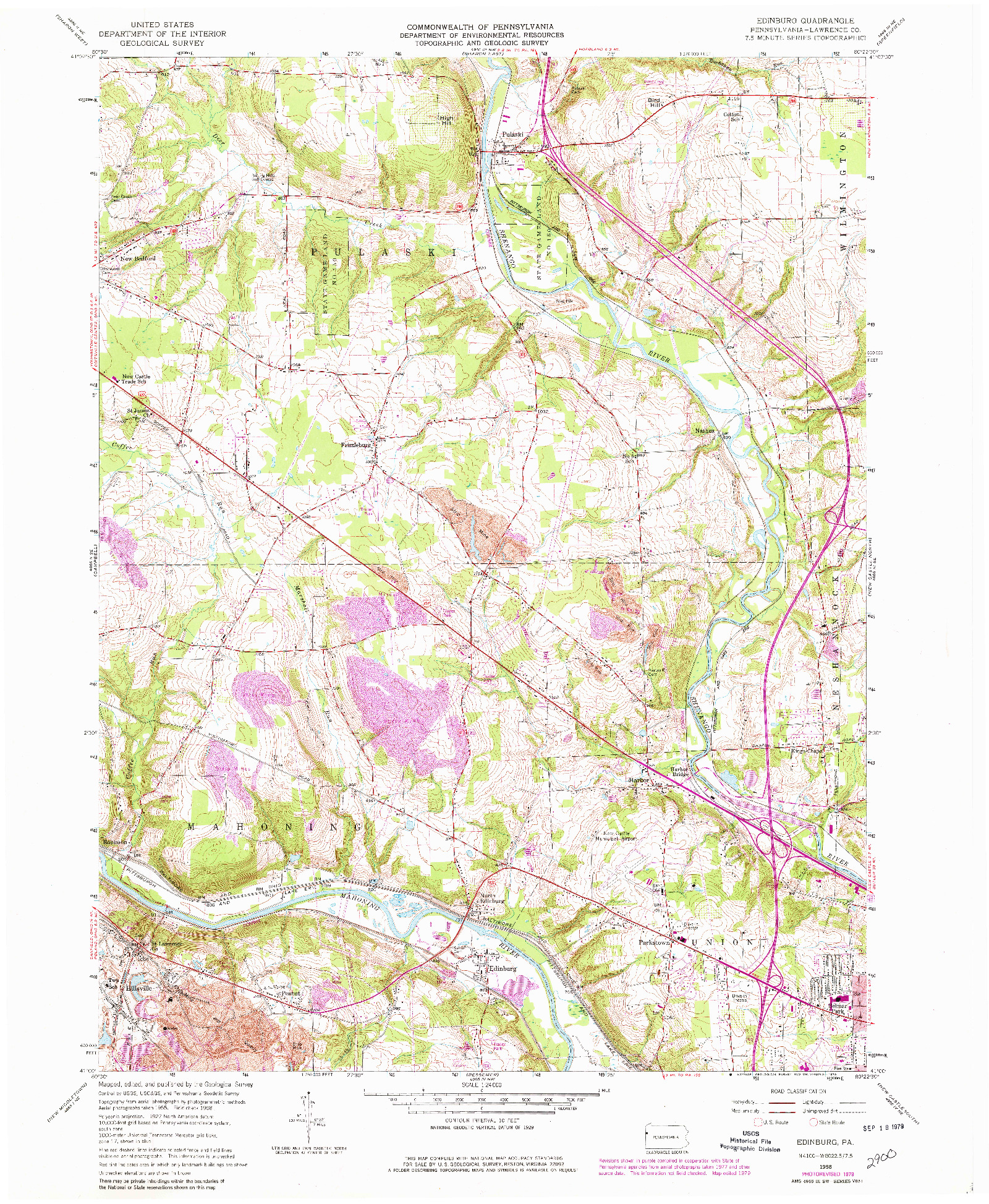 USGS 1:24000-SCALE QUADRANGLE FOR EDINBURG, PA 1958