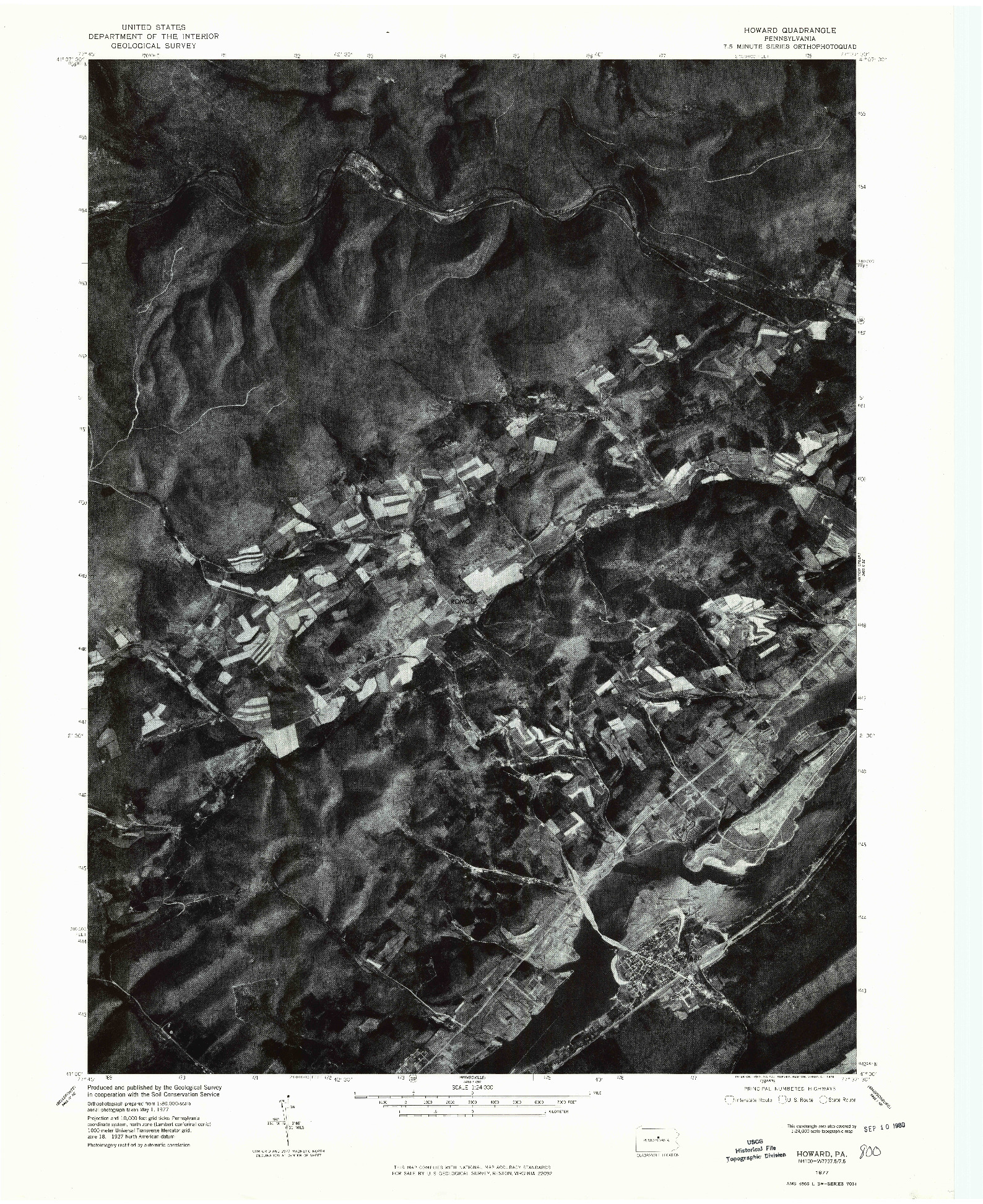 USGS 1:24000-SCALE QUADRANGLE FOR HOWARD, PA 1977