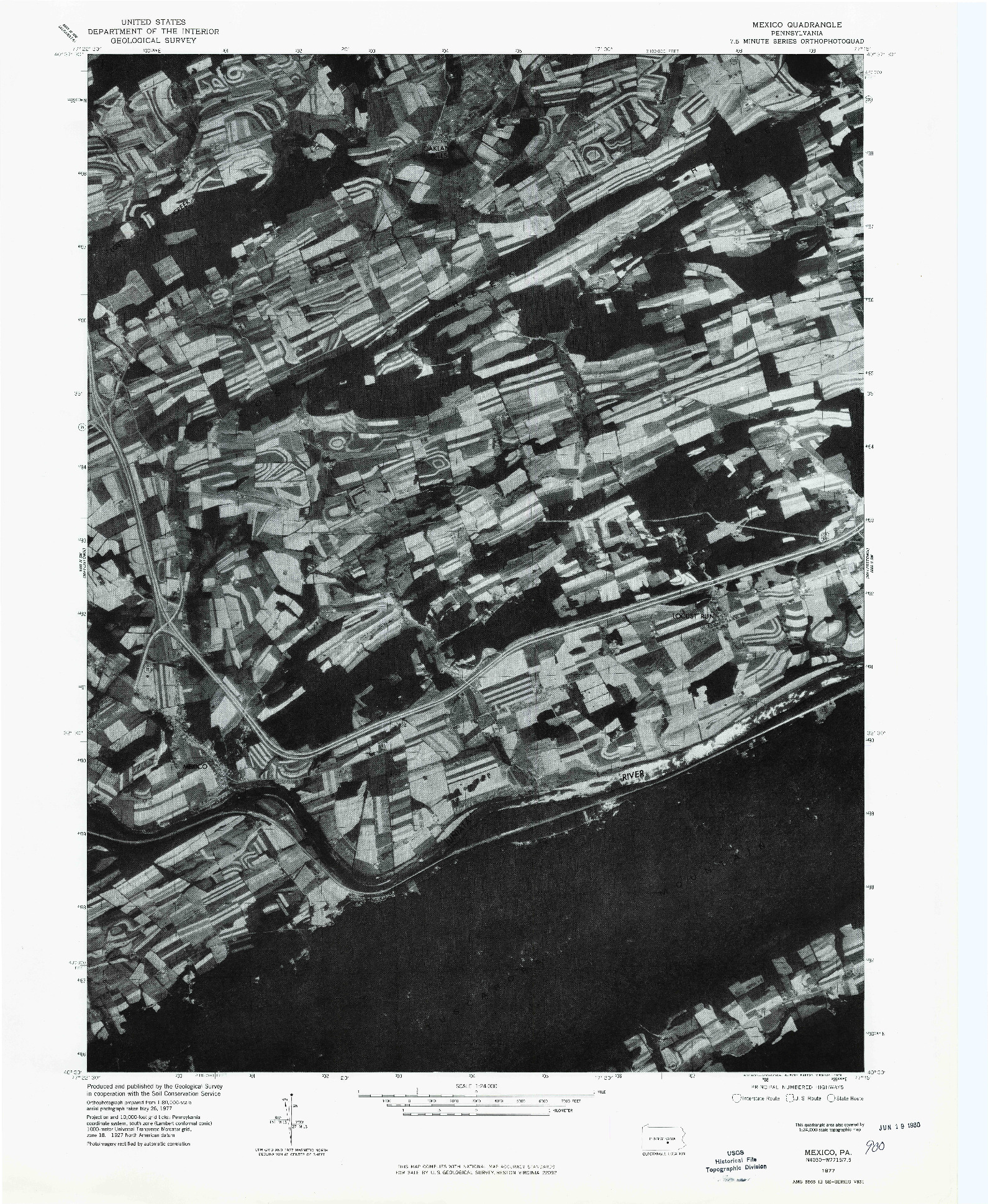 USGS 1:24000-SCALE QUADRANGLE FOR MEXICO, PA 1977