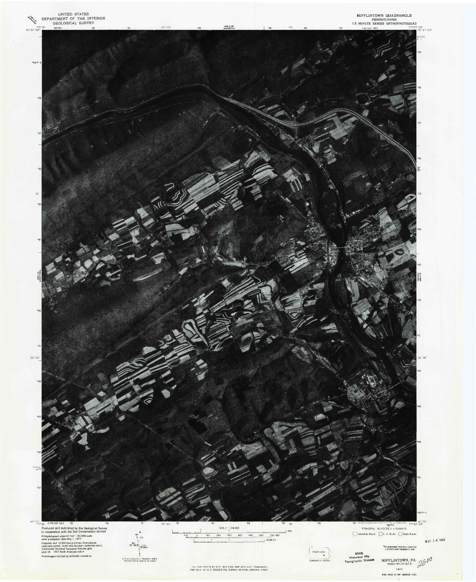 USGS 1:24000-SCALE QUADRANGLE FOR MIFFLINTOWN, PA 1977