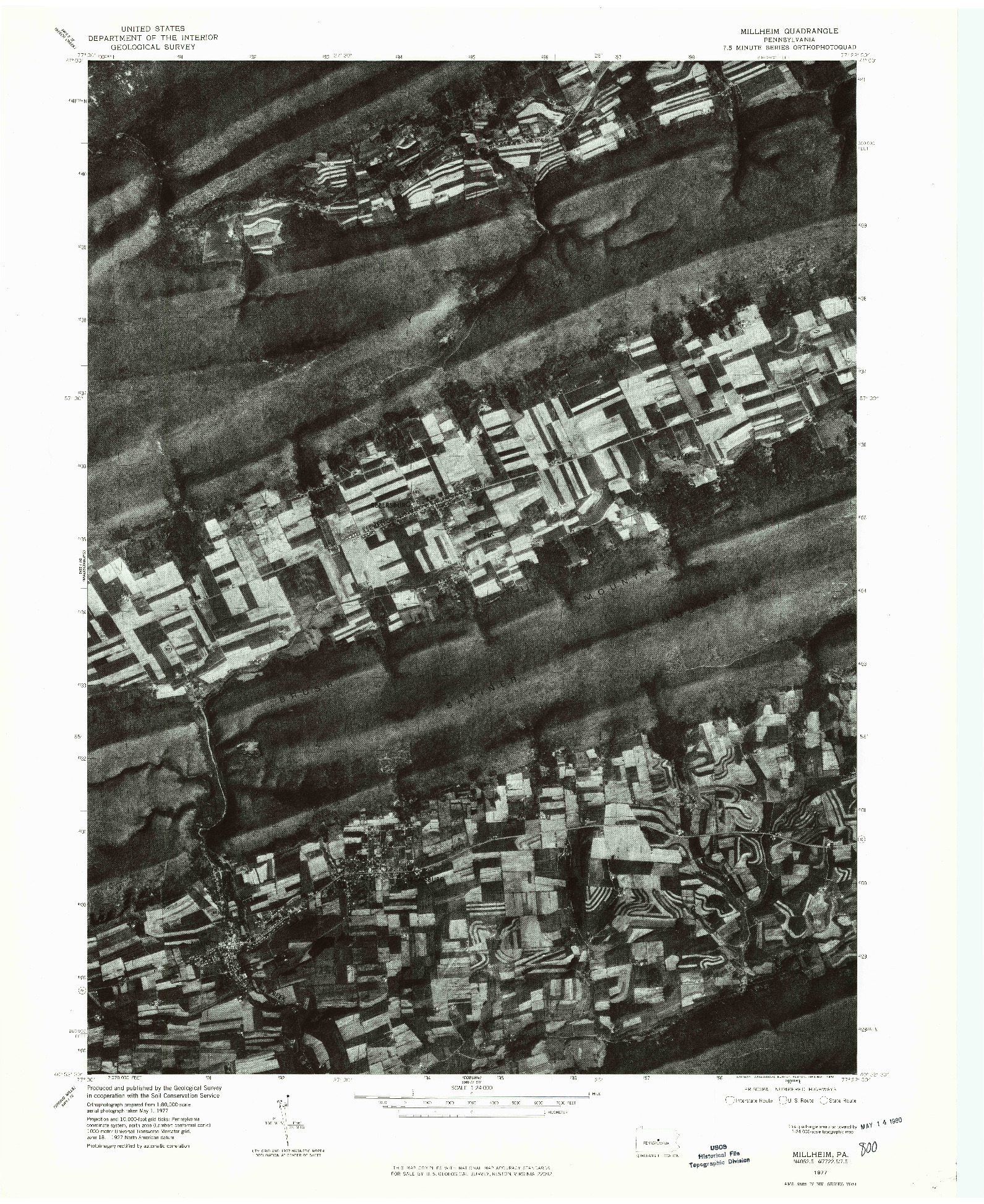 USGS 1:24000-SCALE QUADRANGLE FOR MILLHEIM, PA 1977