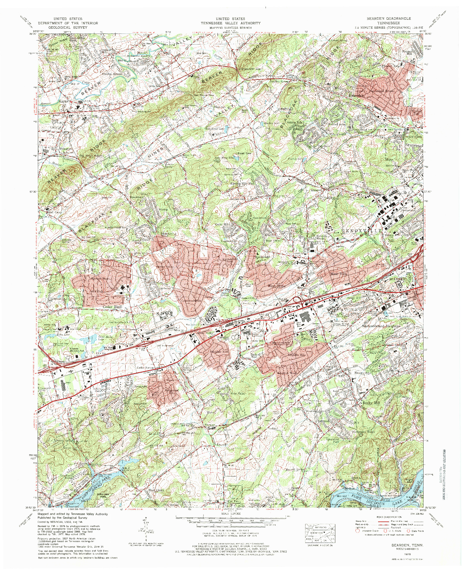 USGS 1:24000-SCALE QUADRANGLE FOR BEARDEN, TN 1978