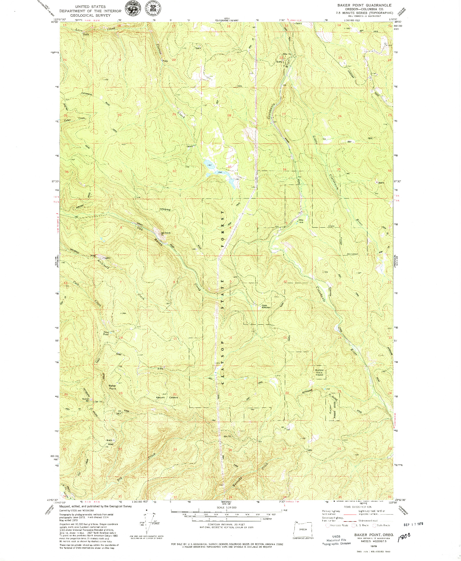 USGS 1:24000-SCALE QUADRANGLE FOR BAKER POINT, OR 1979