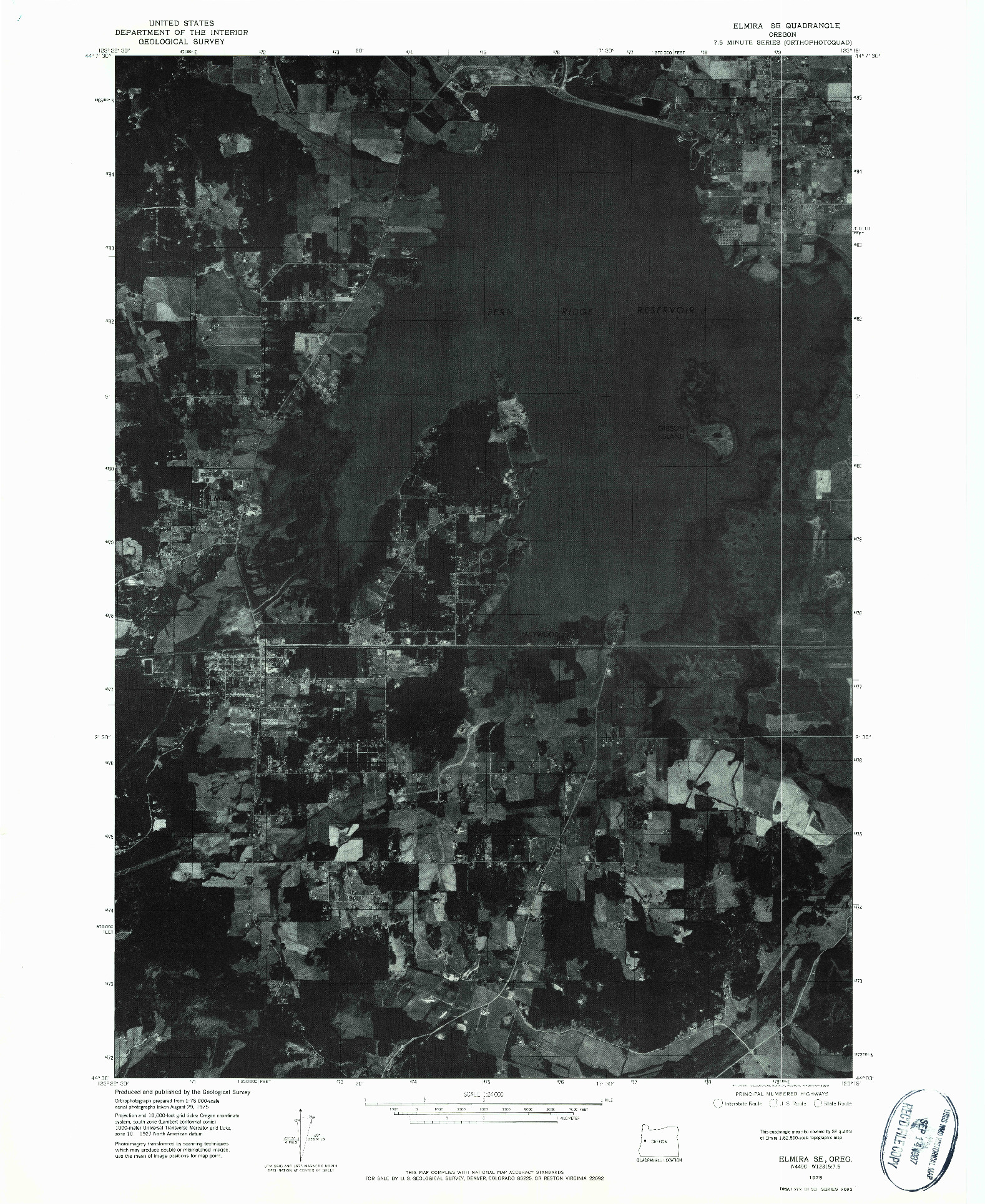 USGS 1:24000-SCALE QUADRANGLE FOR ELMIRA SE, OR 1975