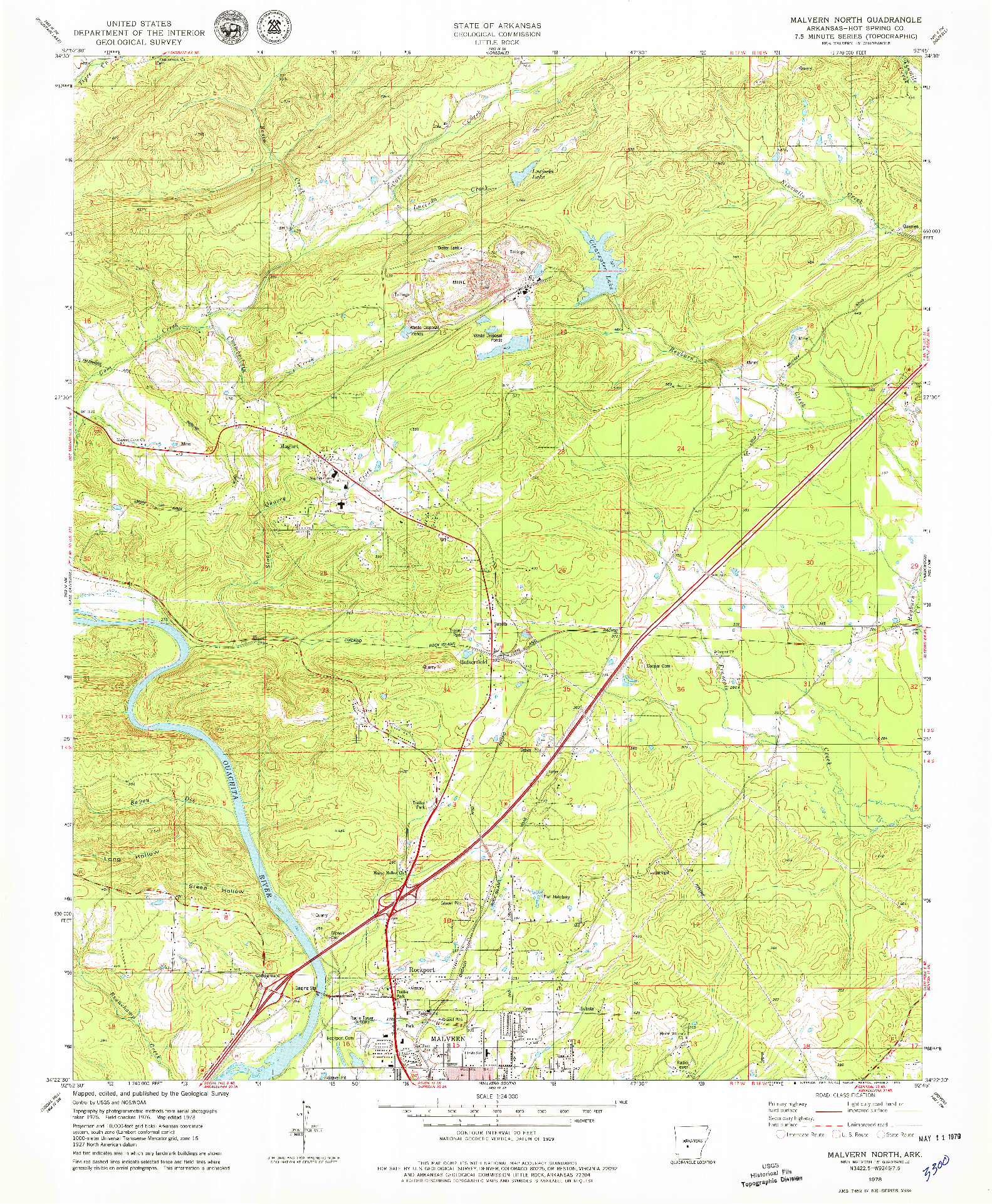 USGS 1:24000-SCALE QUADRANGLE FOR MALVERN NORTH, AR 1978