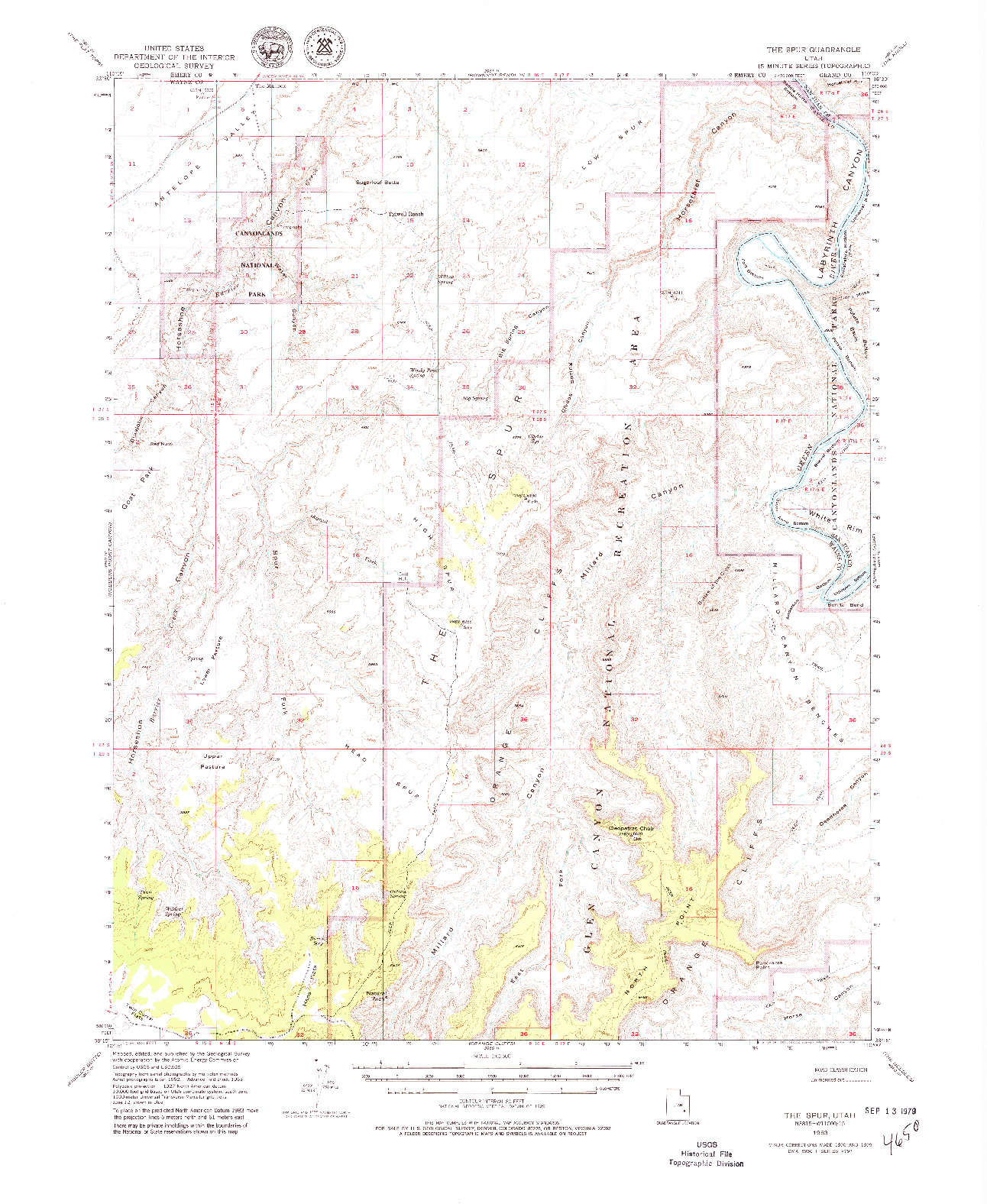 USGS 1:62500-SCALE QUADRANGLE FOR THE SPUR, UT 1953