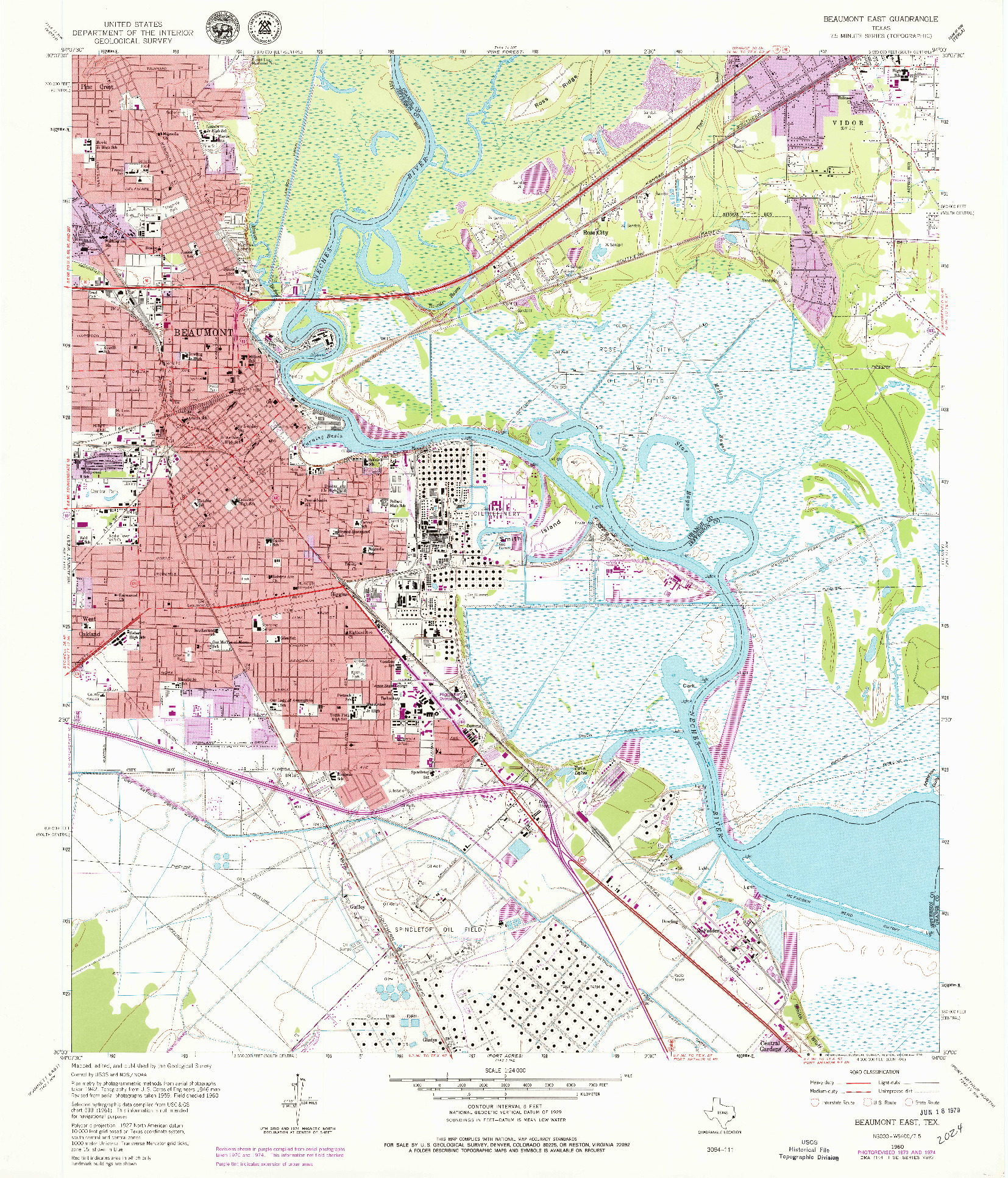 USGS 1:24000-SCALE QUADRANGLE FOR BEAUMONT EAST, TX 1960
