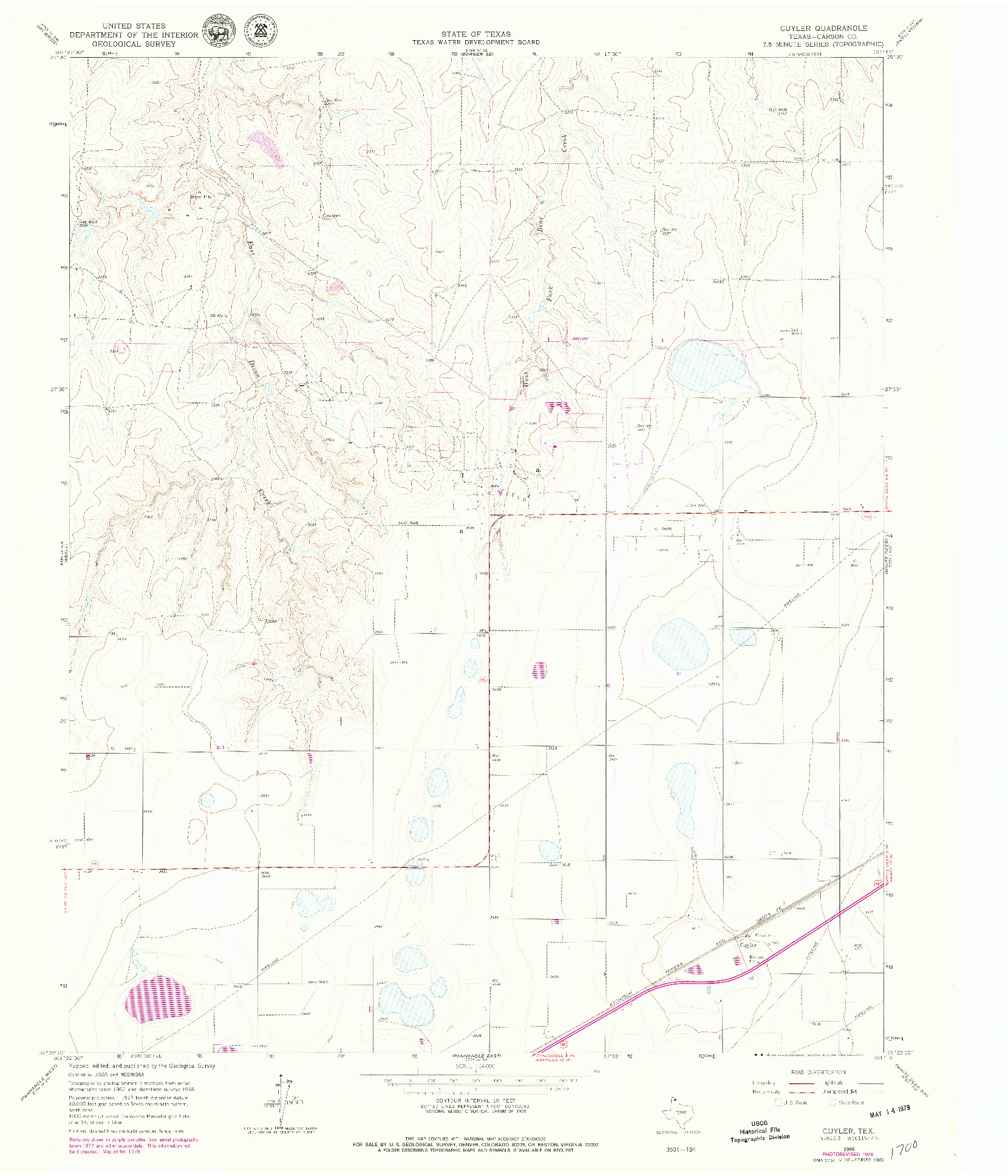 USGS 1:24000-SCALE QUADRANGLE FOR CUYLER, TX 1966