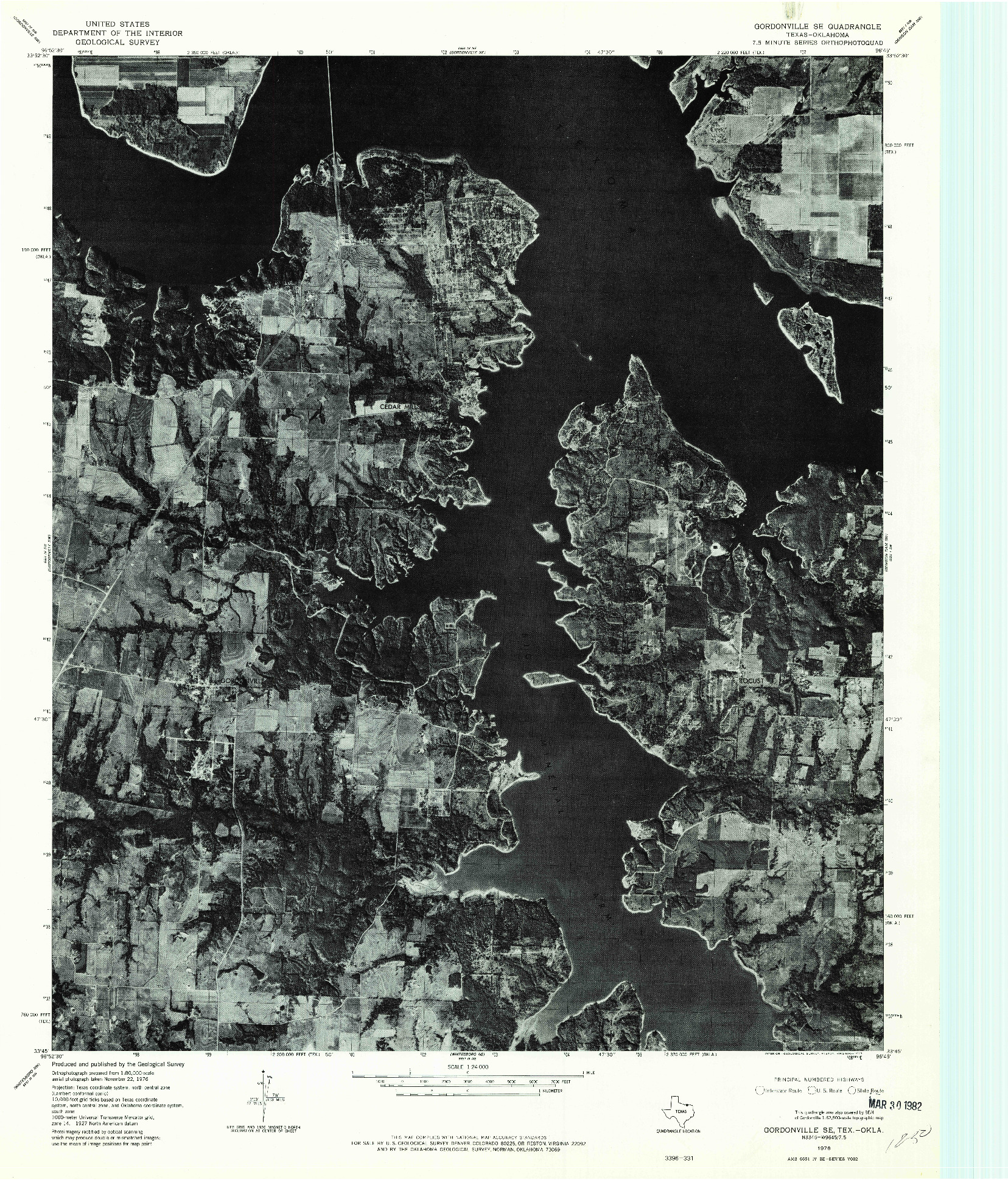 USGS 1:24000-SCALE QUADRANGLE FOR GORDONVILLE SE, TX 1976