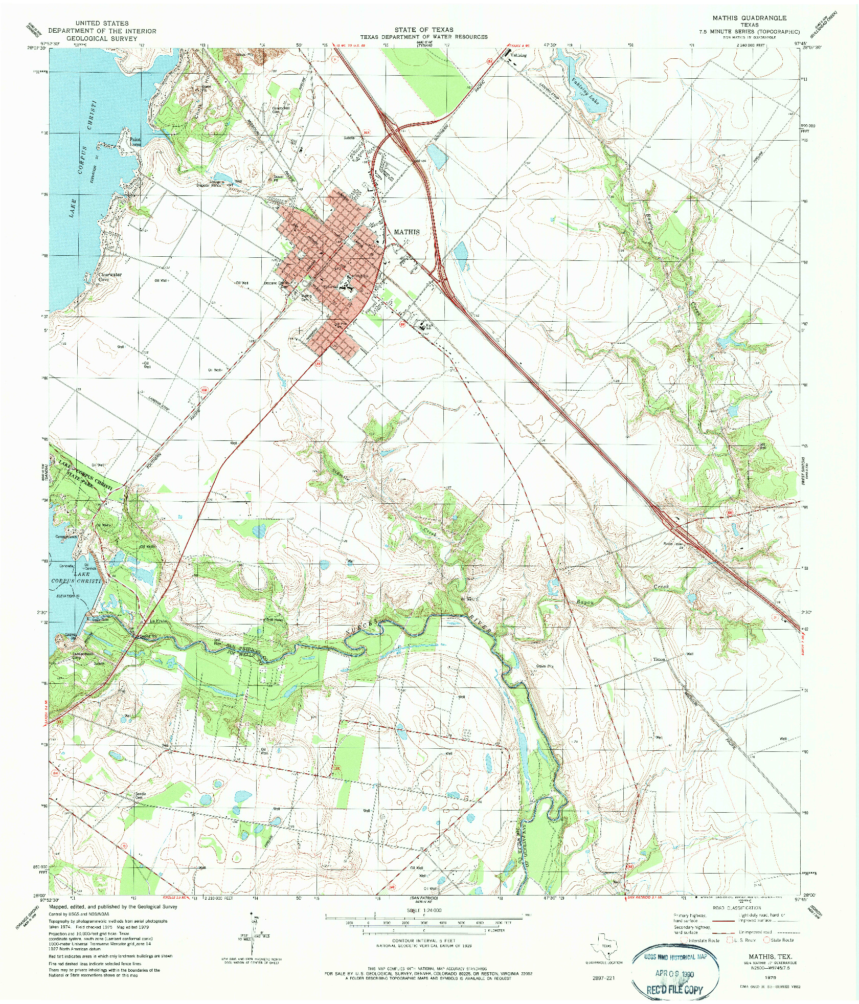 USGS 1:24000-SCALE QUADRANGLE FOR MATHIS, TX 1979