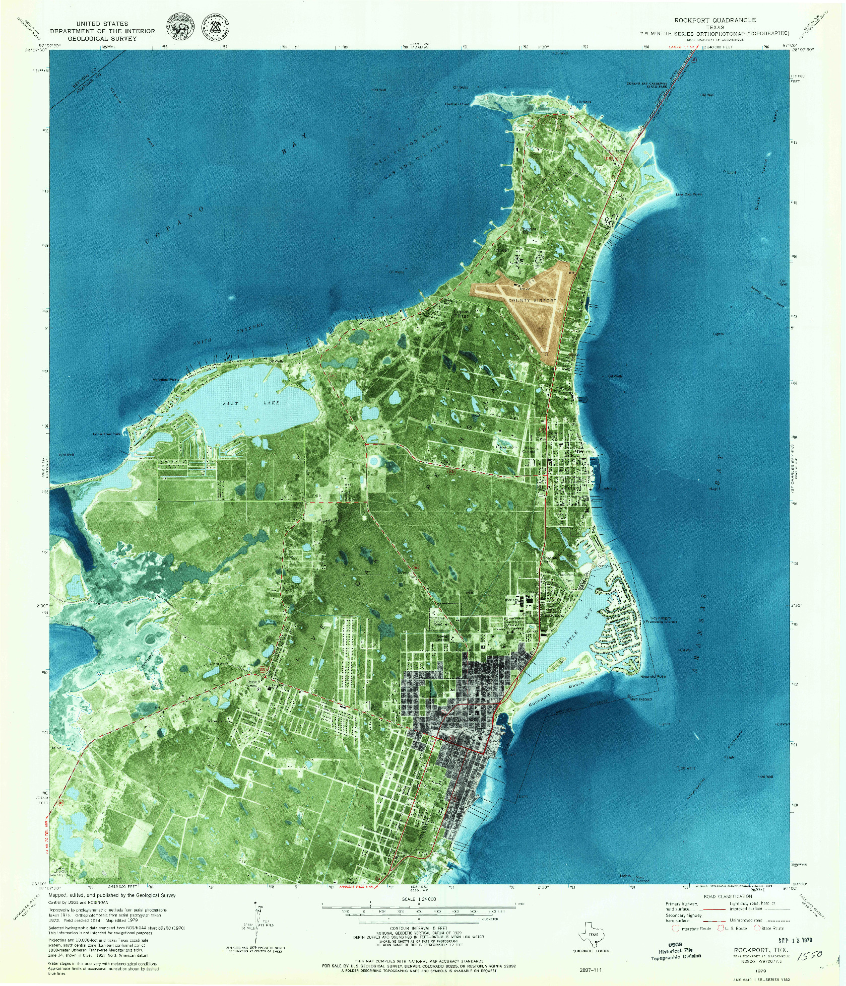 USGS 1:24000-SCALE QUADRANGLE FOR ROCKPORT, TX 1979