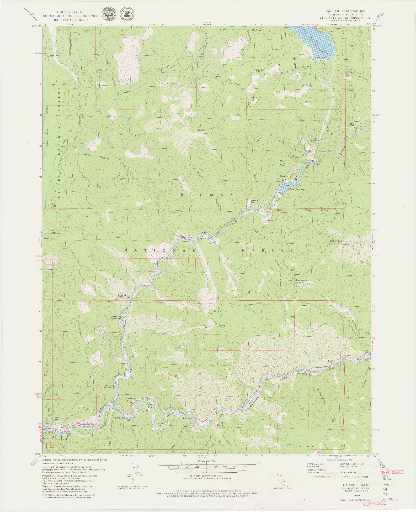 USGS 1:24000-SCALE QUADRANGLE FOR CARIBOU, CA 1979