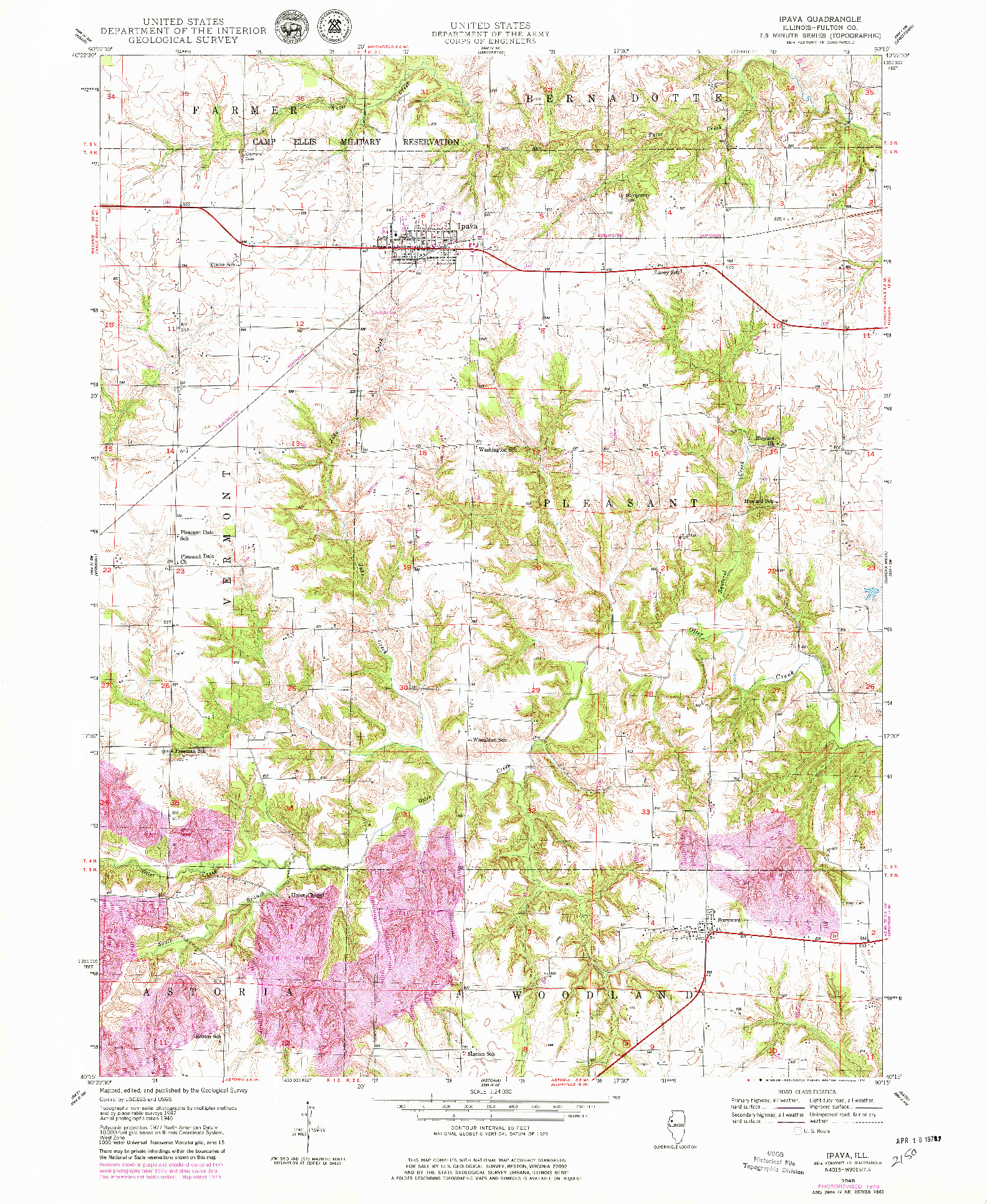 USGS 1:24000-SCALE QUADRANGLE FOR IPAVA, IL 1948