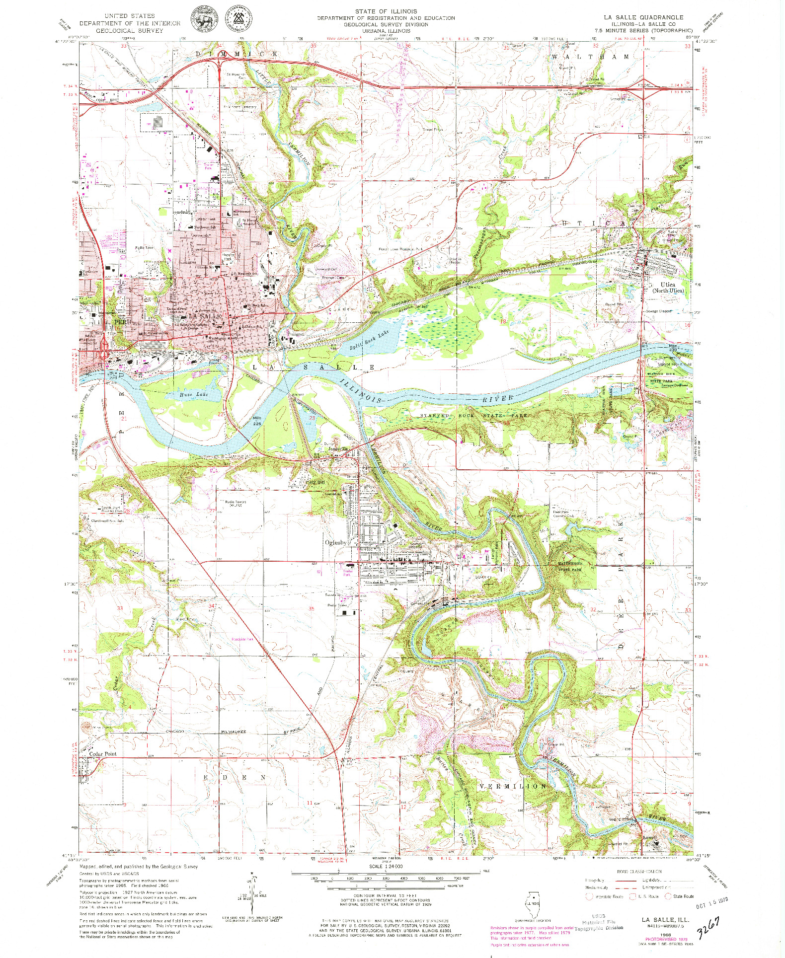 USGS 1:24000-SCALE QUADRANGLE FOR LA SALLE, IL 1966