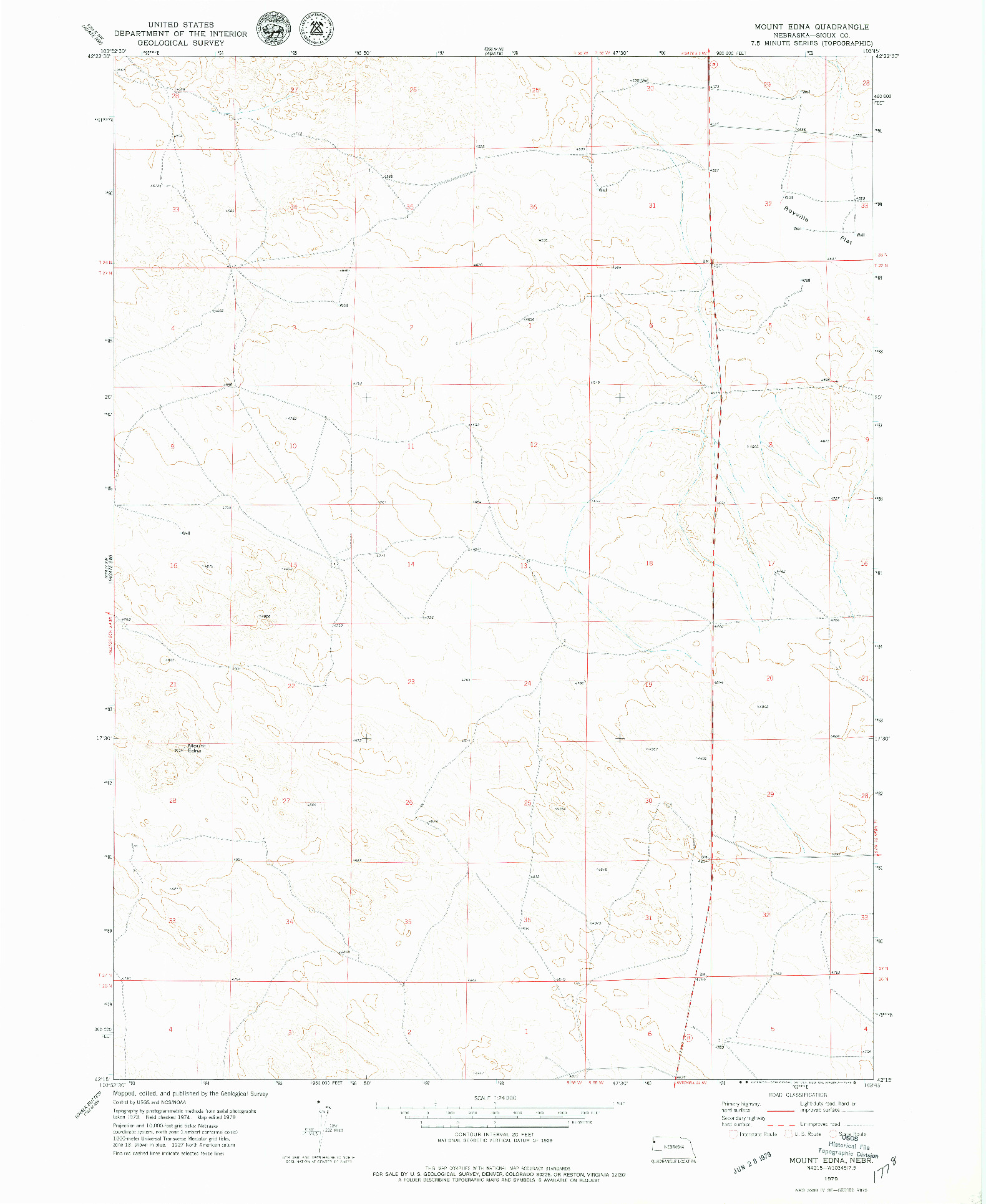 USGS 1:24000-SCALE QUADRANGLE FOR MOUNT EDNA, NE 1979