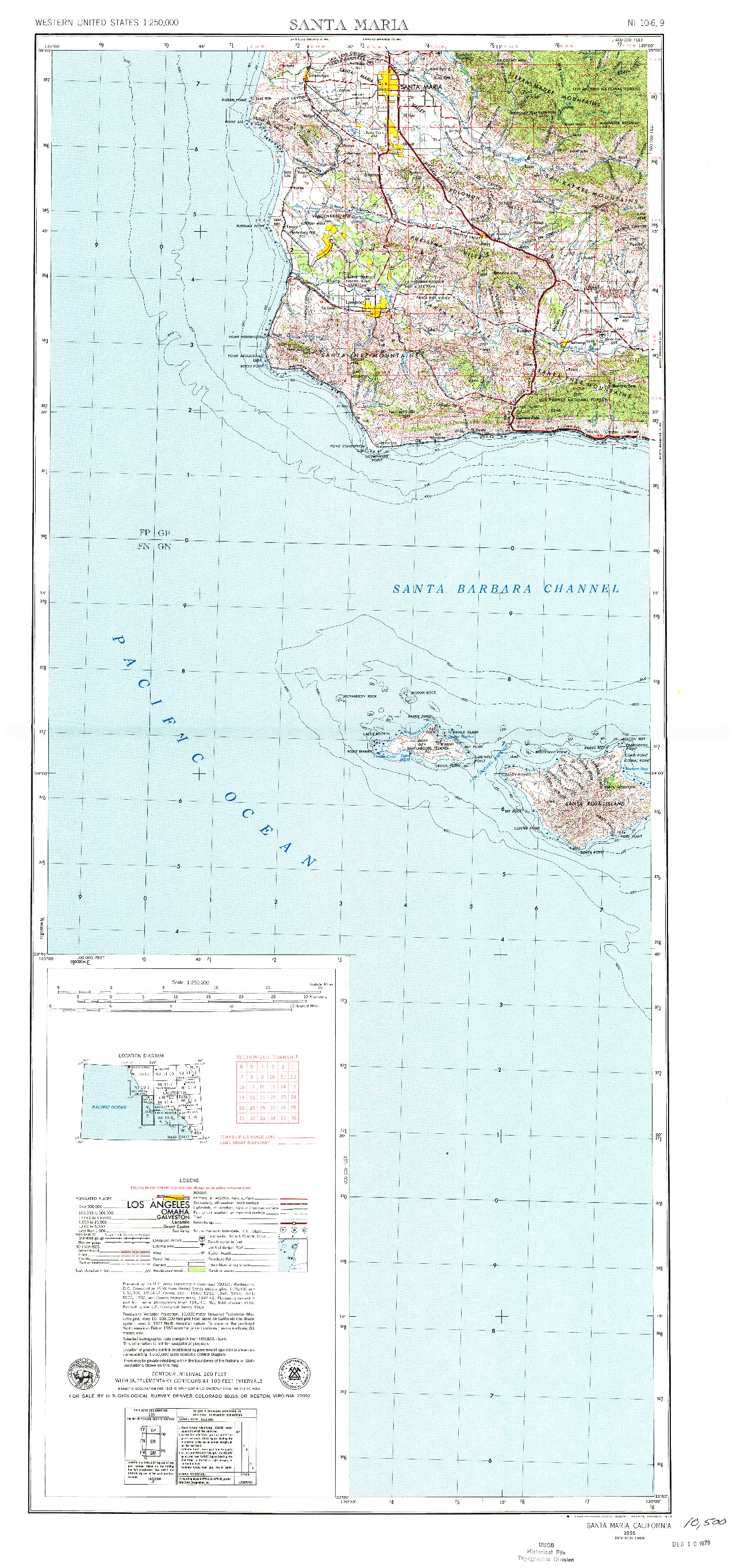 USGS 1:250000-SCALE QUADRANGLE FOR SANTA MARIA, CA 1956