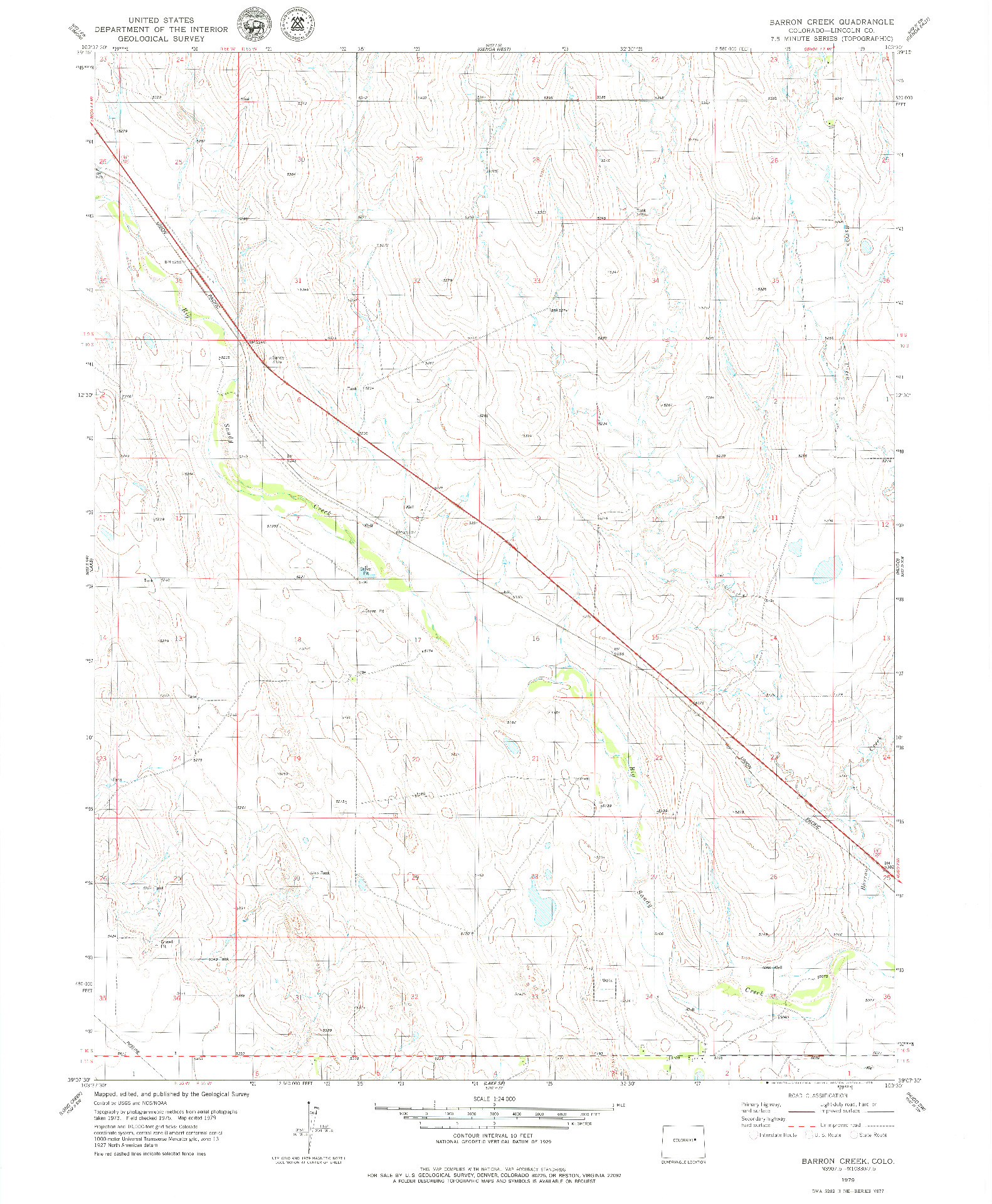 USGS 1:24000-SCALE QUADRANGLE FOR BARRON CREEK, CO 1979