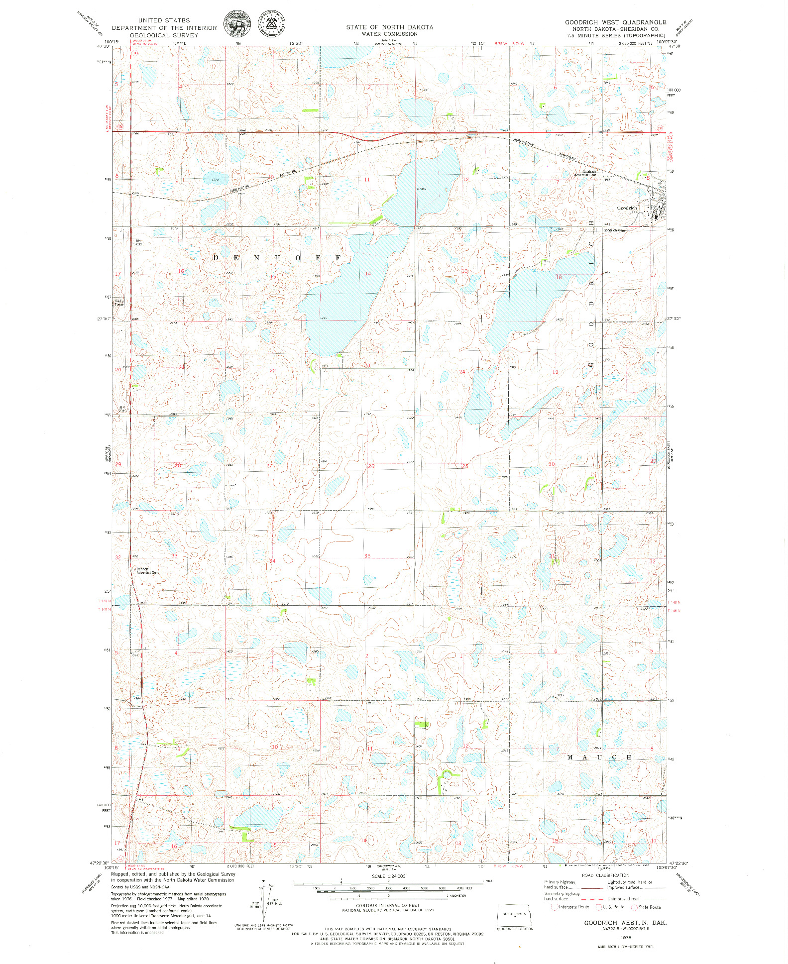 USGS 1:24000-SCALE QUADRANGLE FOR GOODRICH WEST, ND 1978