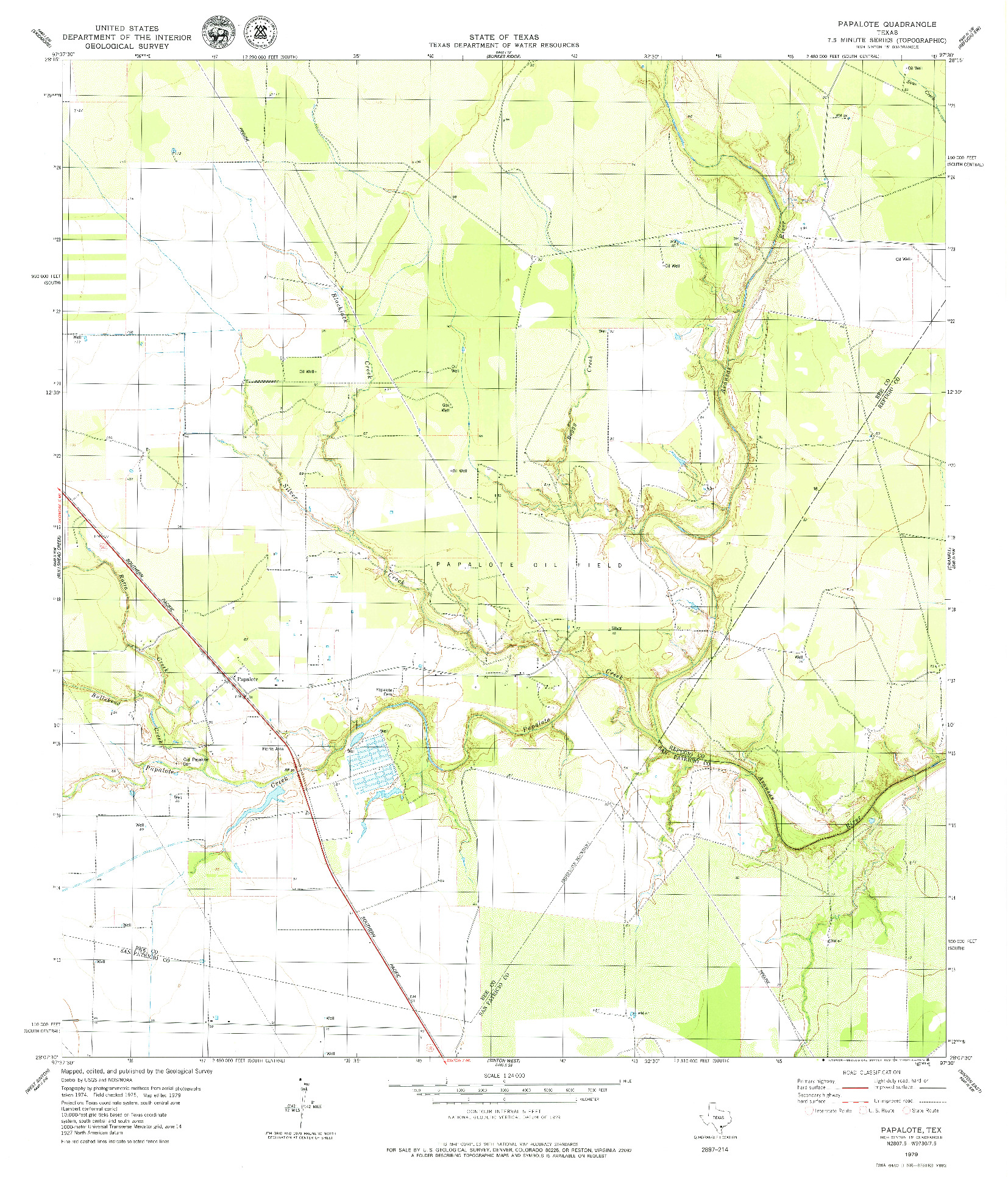 USGS 1:24000-SCALE QUADRANGLE FOR PAPALOTE, TX 1979