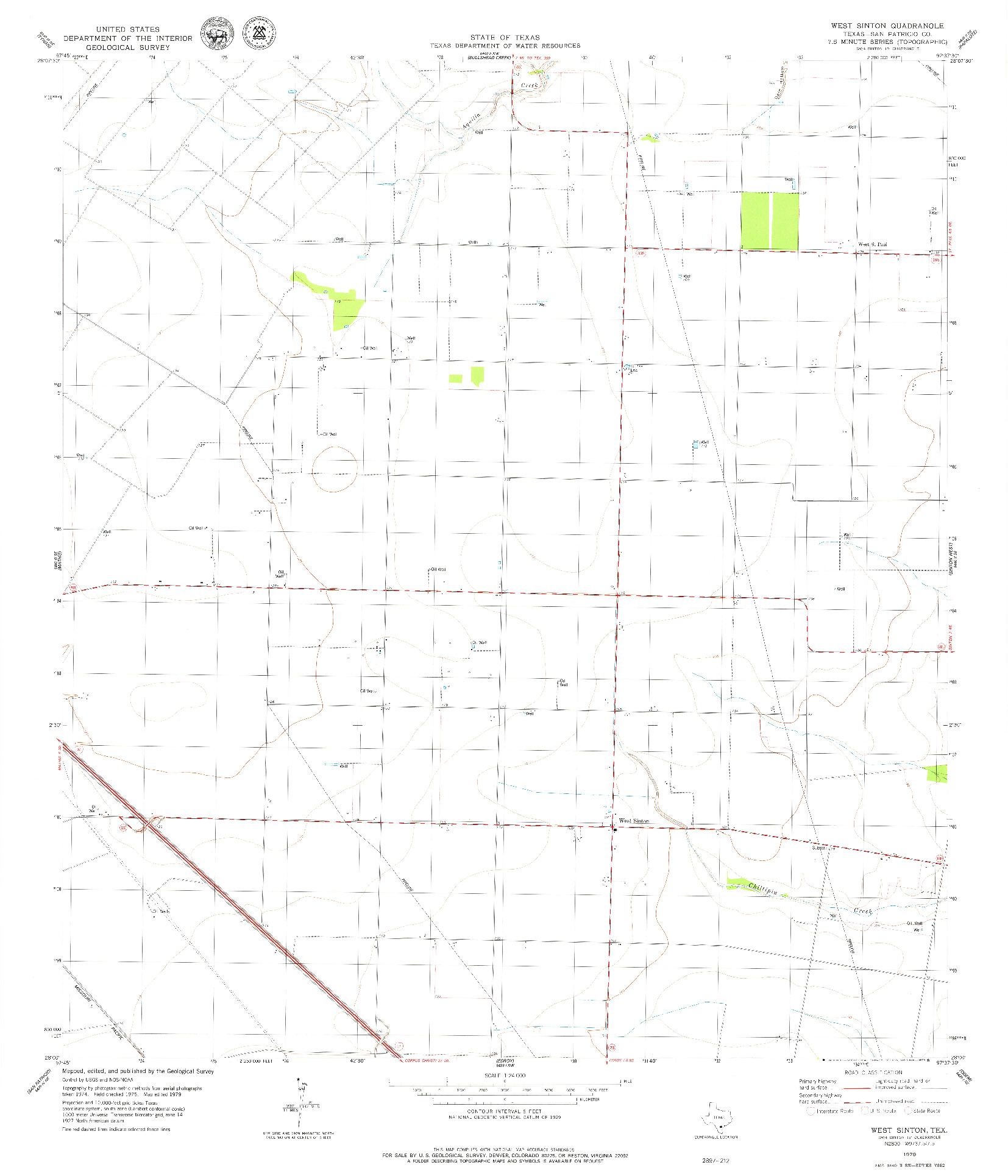 USGS 1:24000-SCALE QUADRANGLE FOR WEST SINTON, TX 1979