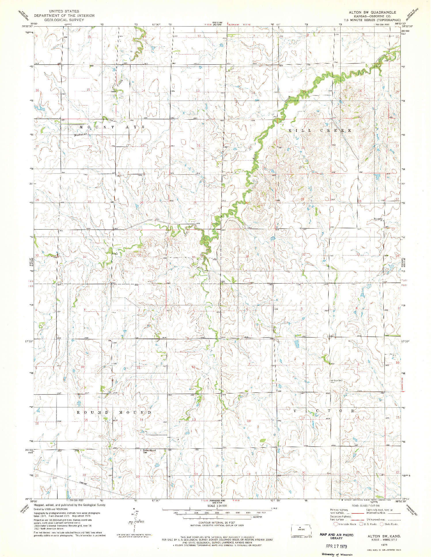 USGS 1:24000-SCALE QUADRANGLE FOR ALTON SW, KS 1978