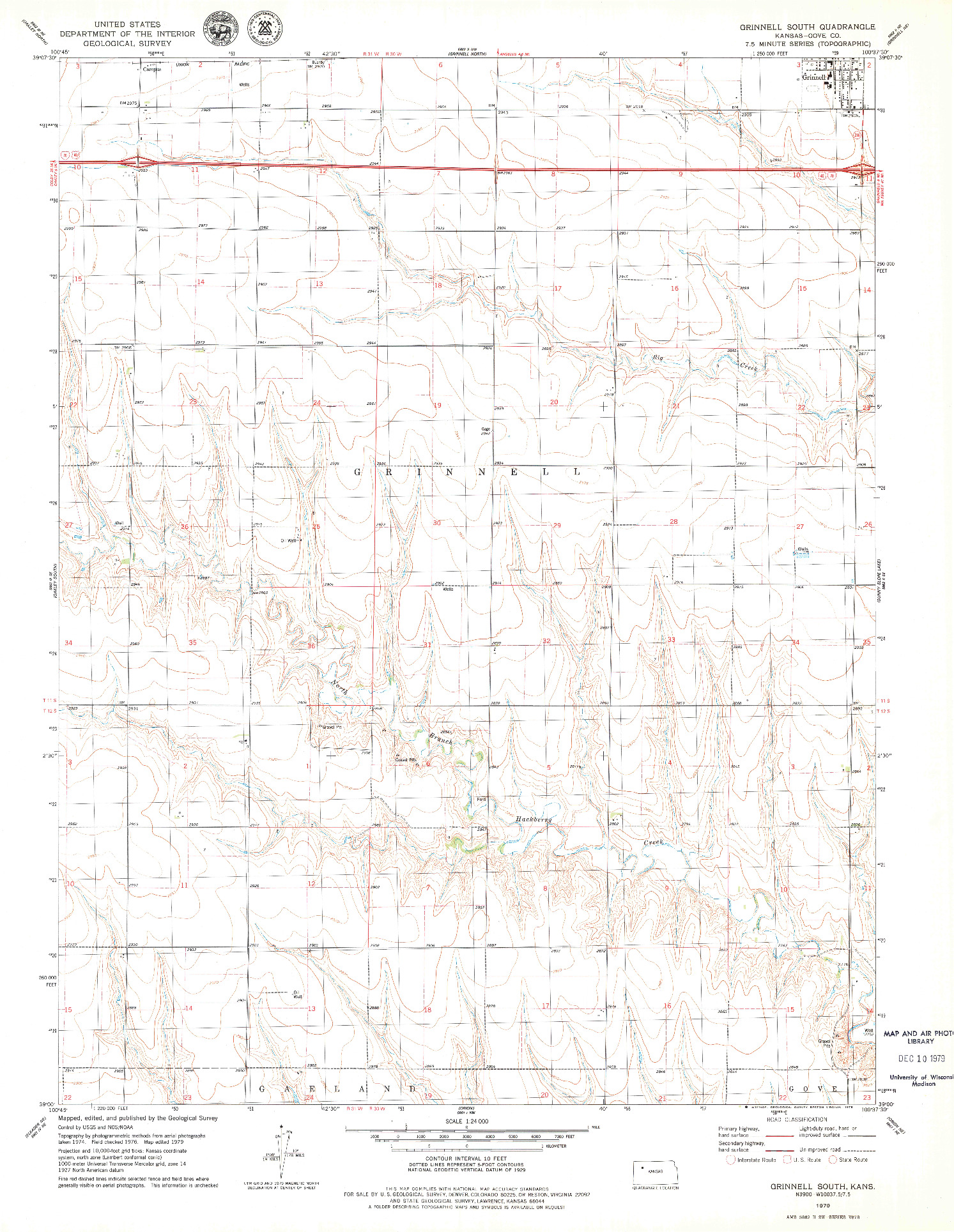USGS 1:24000-SCALE QUADRANGLE FOR GRINNELL SOUTH, KS 1979