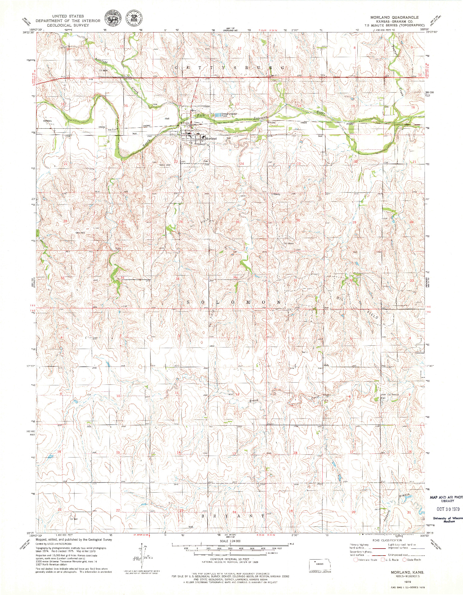 USGS 1:24000-SCALE QUADRANGLE FOR MORLAND, KS 1979