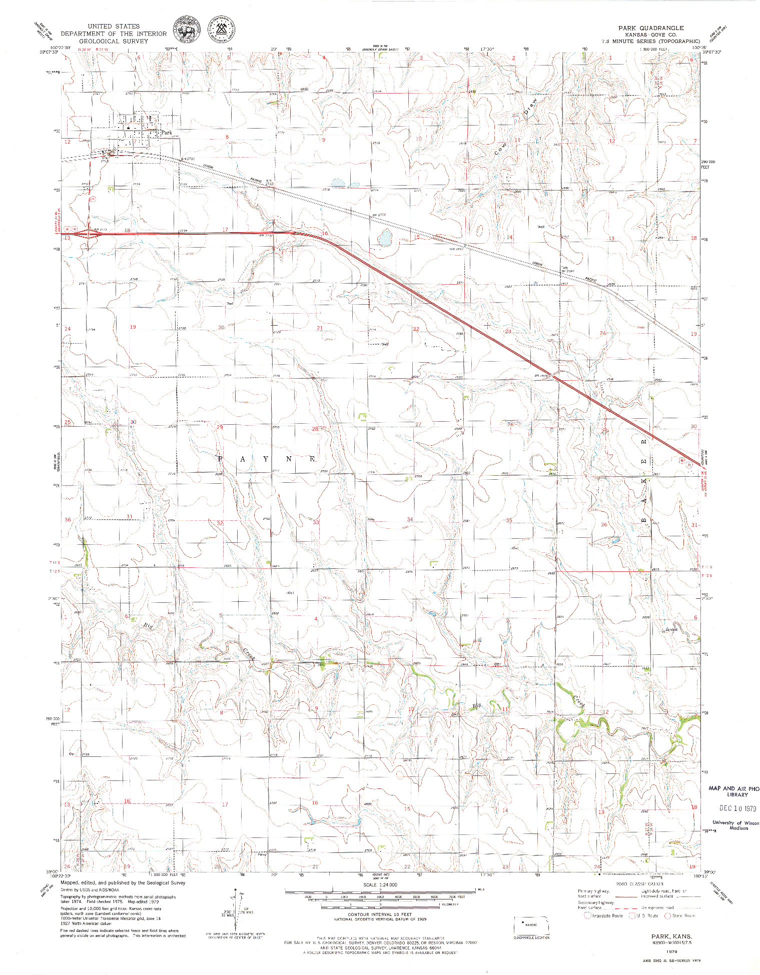 USGS 1:24000-SCALE QUADRANGLE FOR PARK, KS 1979