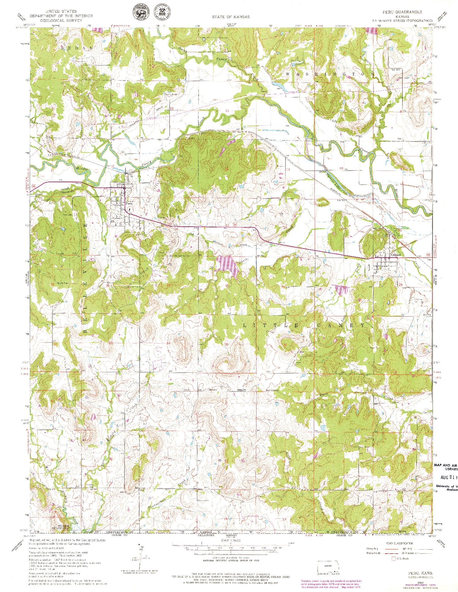 USGS 1:24000-SCALE QUADRANGLE FOR PERU, KS 1962