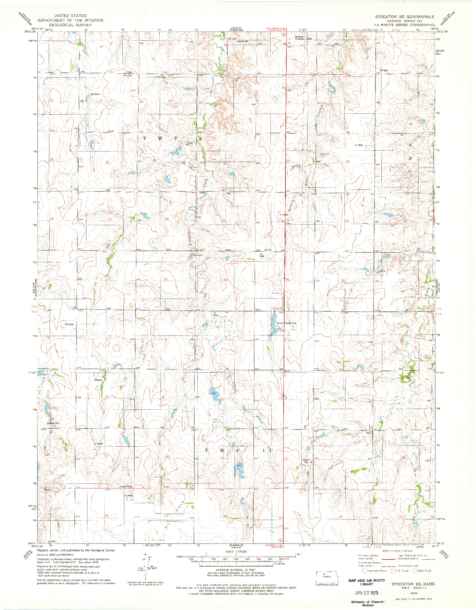 USGS 1:24000-SCALE QUADRANGLE FOR STOCKTON SE, KS 1978