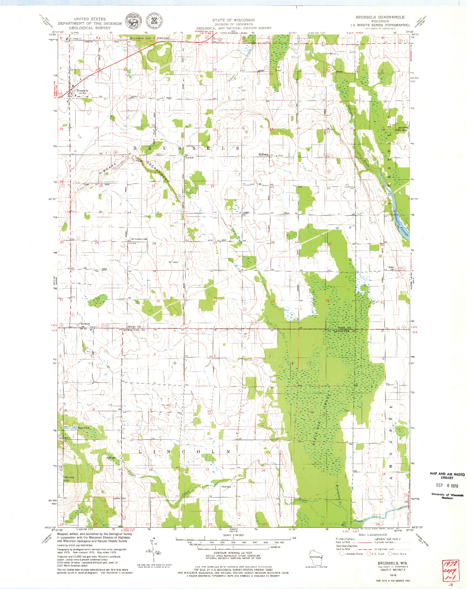 USGS 1:24000-SCALE QUADRANGLE FOR BRUSSELS, WI 1978