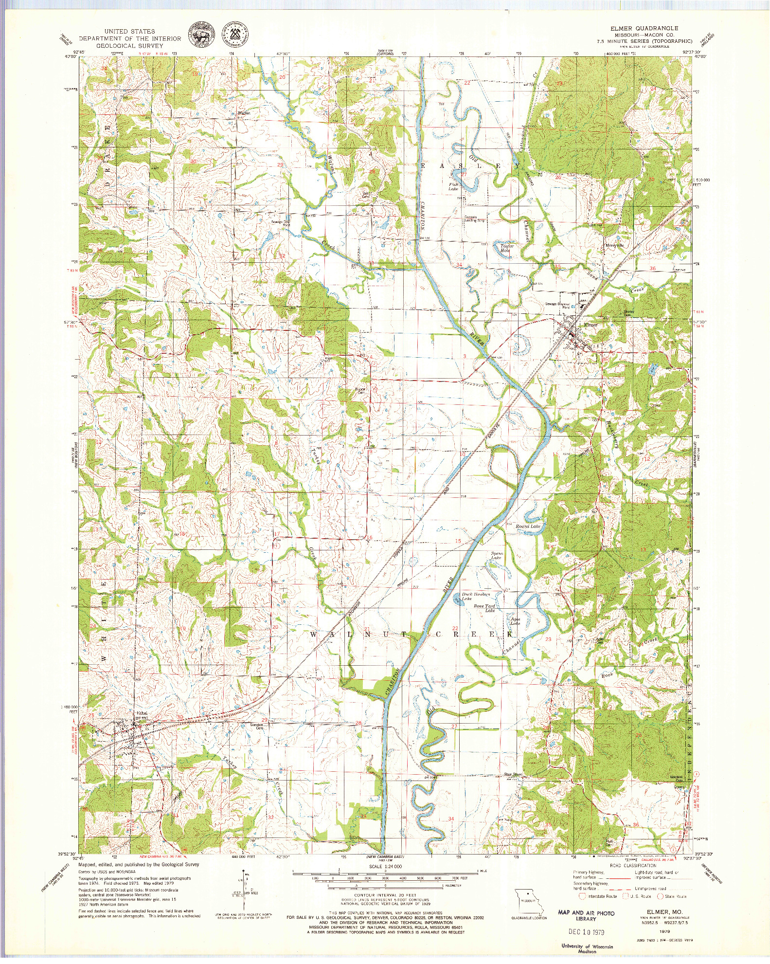 USGS 1:24000-SCALE QUADRANGLE FOR ELMER, MO 1979