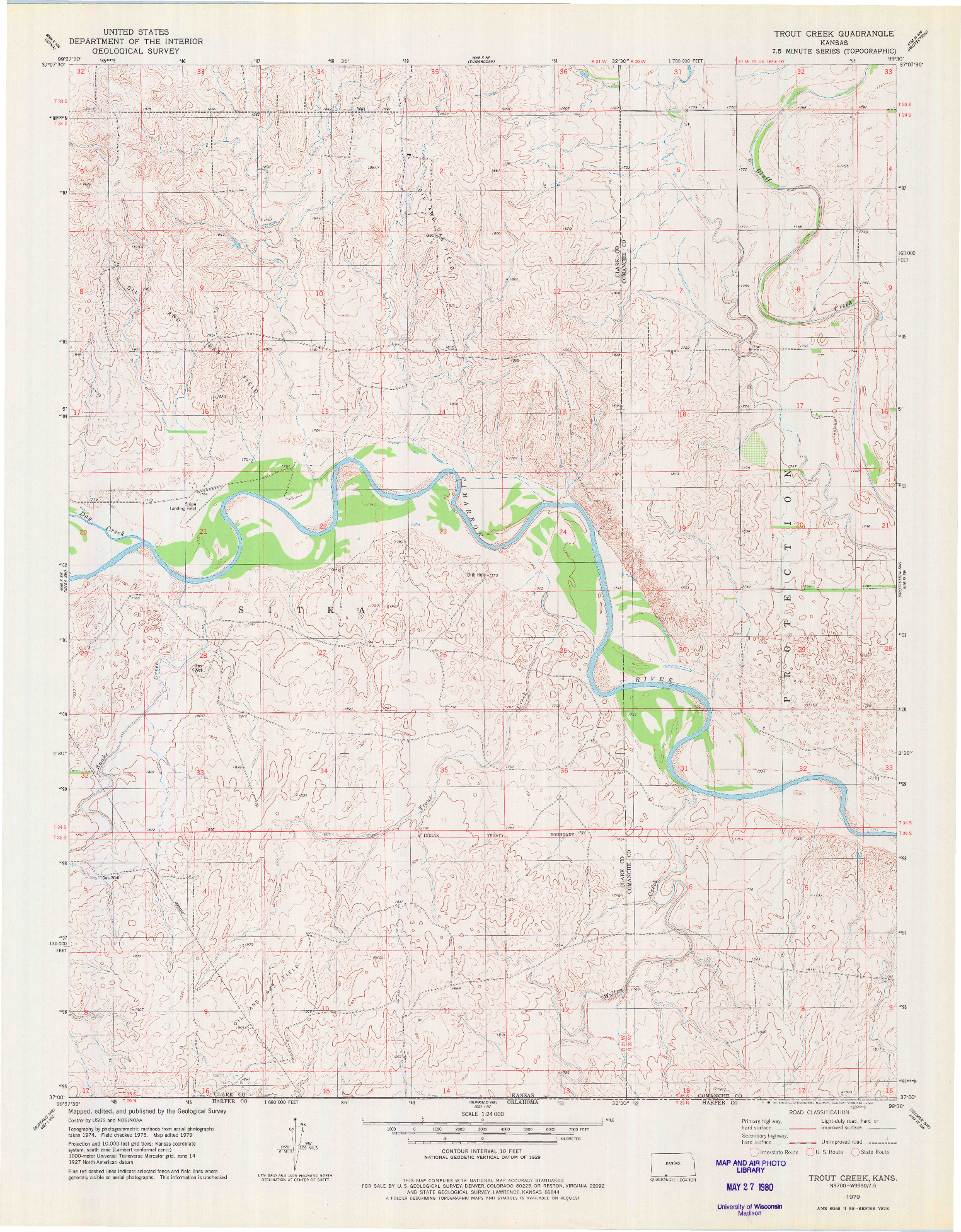 USGS 1:24000-SCALE QUADRANGLE FOR TROUT CREEK, KS 1979