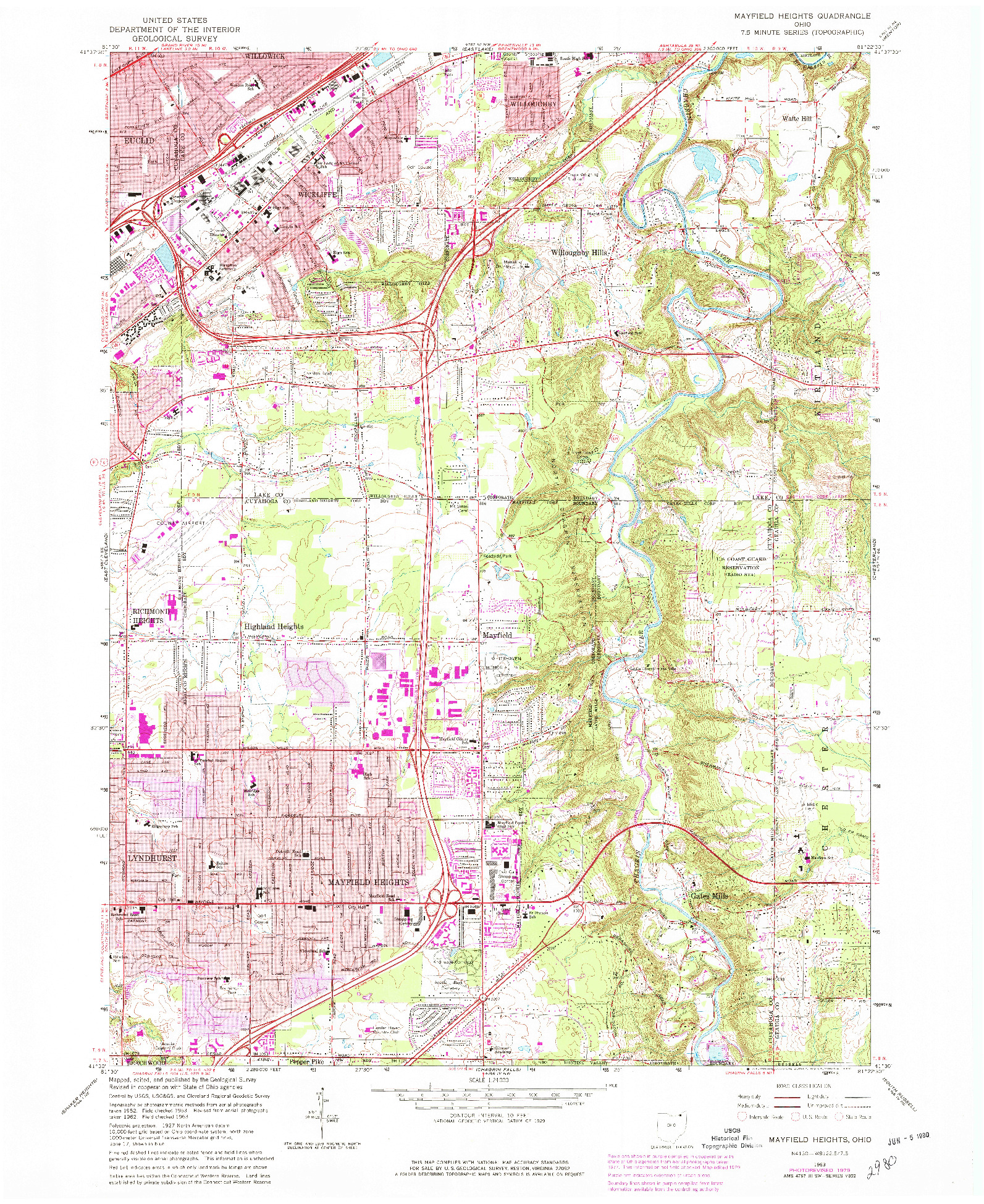 USGS 1:24000-SCALE QUADRANGLE FOR MAYFIELD HEIGHTS, OH 1963