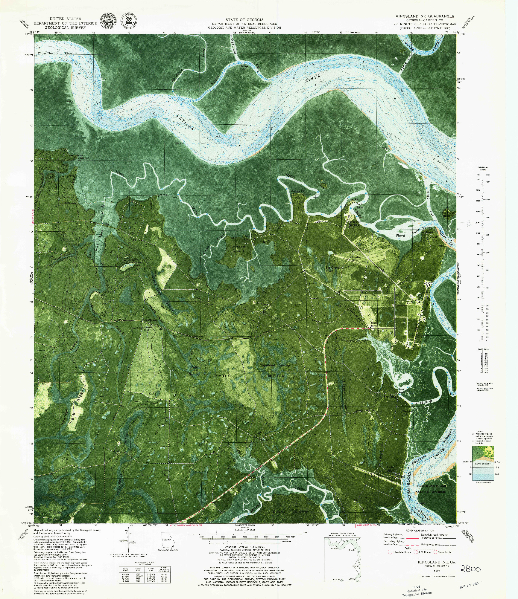 USGS 1:24000-SCALE QUADRANGLE FOR KINGSLAND NE, GA 1979