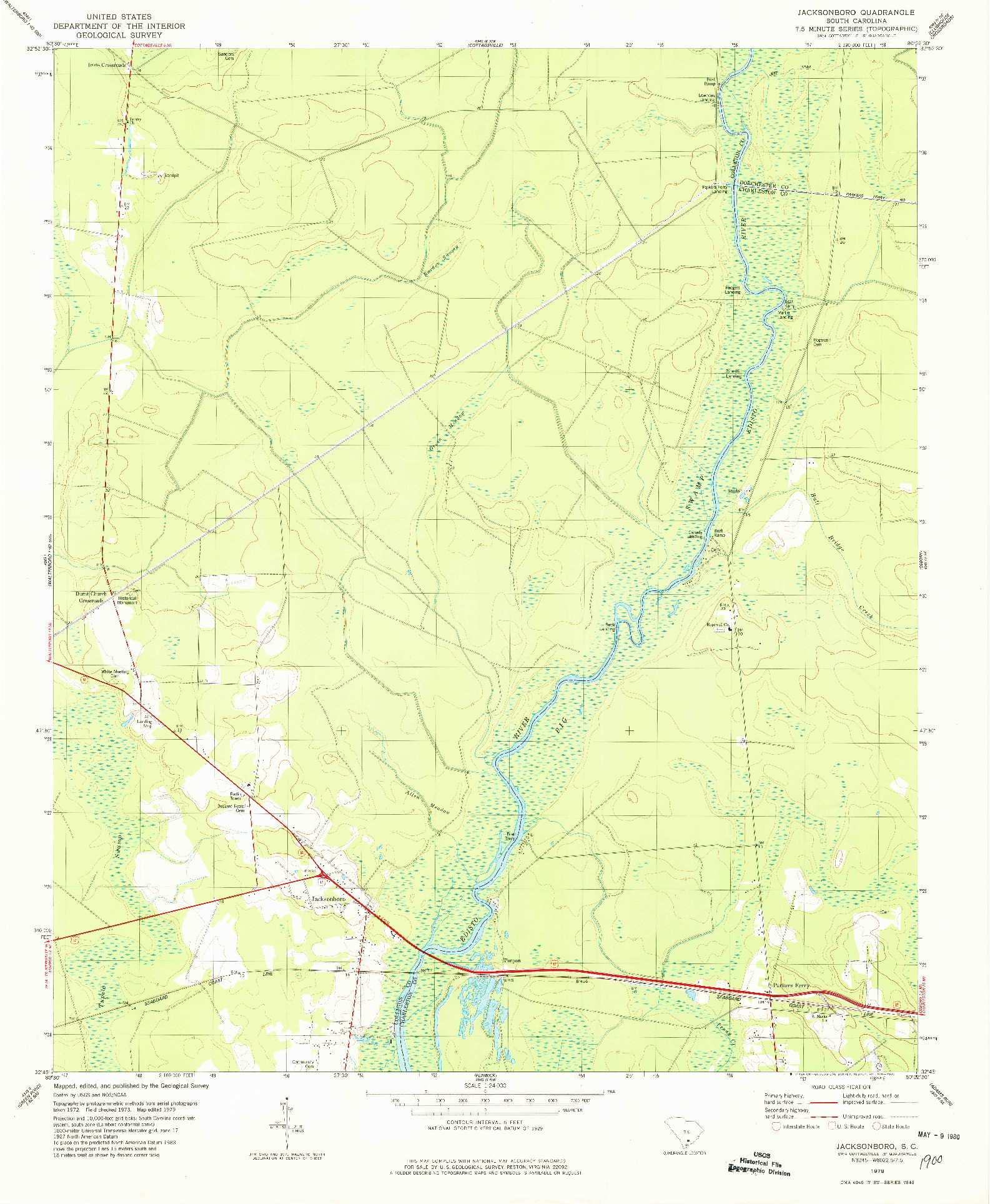 USGS 1:24000-SCALE QUADRANGLE FOR JACKSONBORO, SC 1979