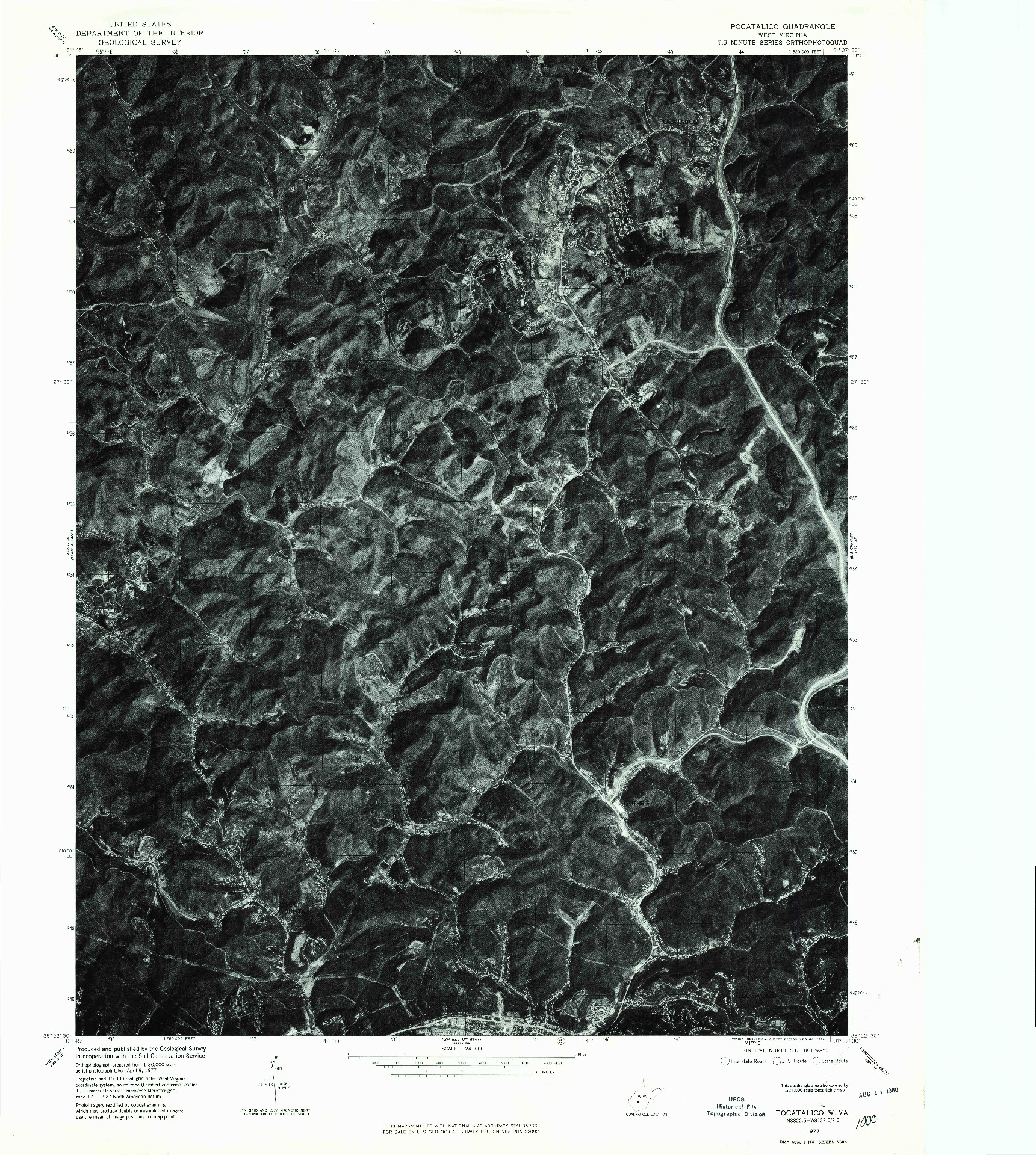 USGS 1:24000-SCALE QUADRANGLE FOR POCATALICO, WV 1977