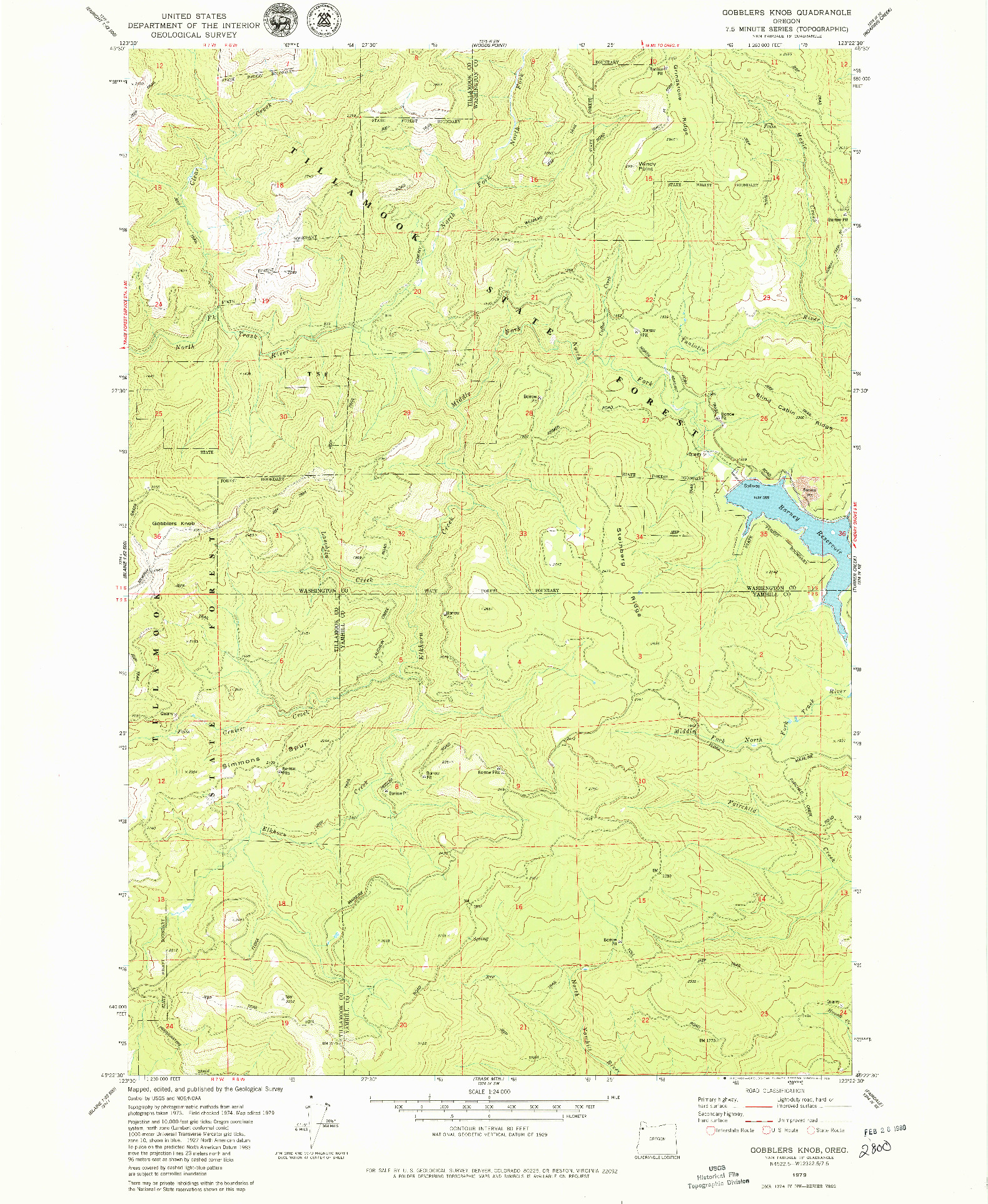 USGS 1:24000-SCALE QUADRANGLE FOR GOBBLERS KNOB, OR 1979