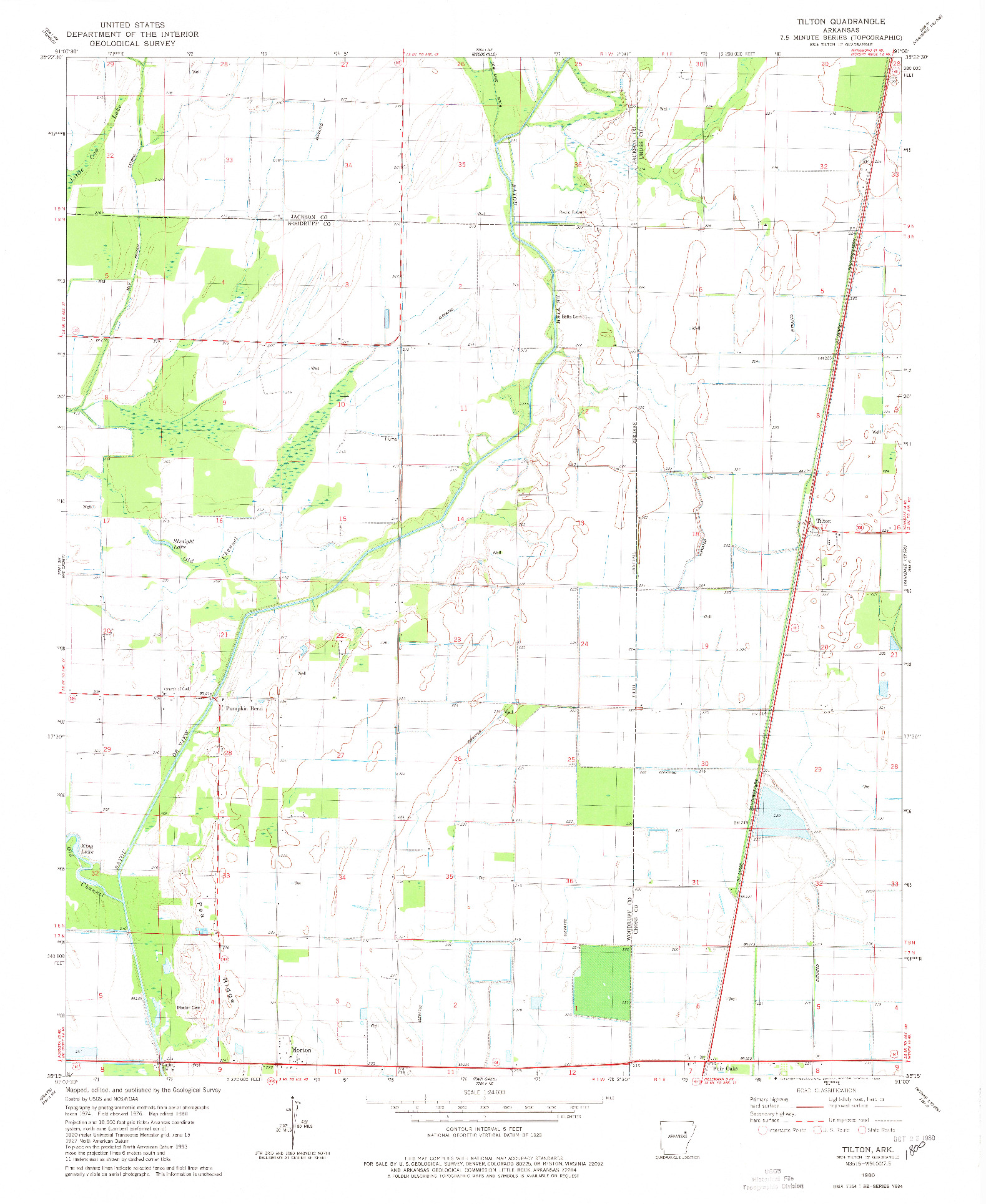 USGS 1:24000-SCALE QUADRANGLE FOR TILTON, AR 1980