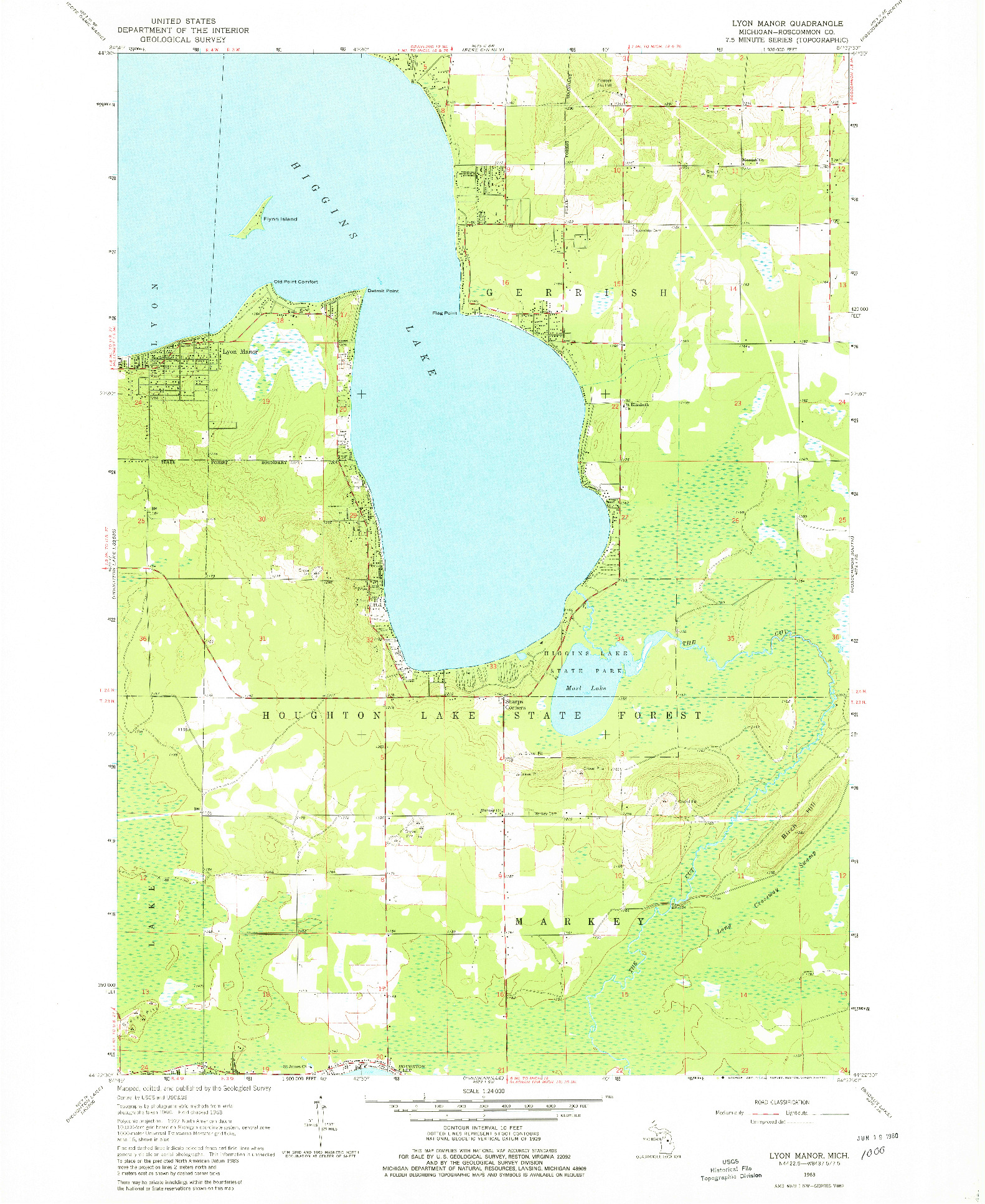 USGS 1:24000-SCALE QUADRANGLE FOR LYON MANOR, MI 1963