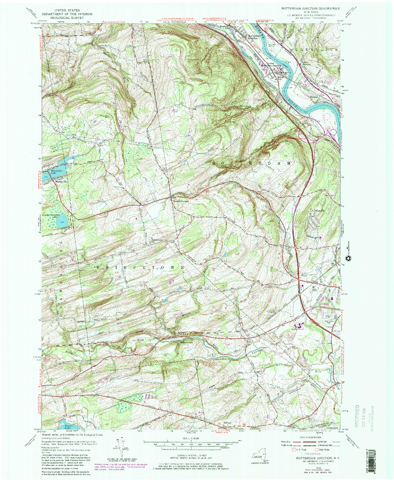 USGS 1:24000-SCALE QUADRANGLE FOR ROTTERDAM JUNCTION, NY 1954