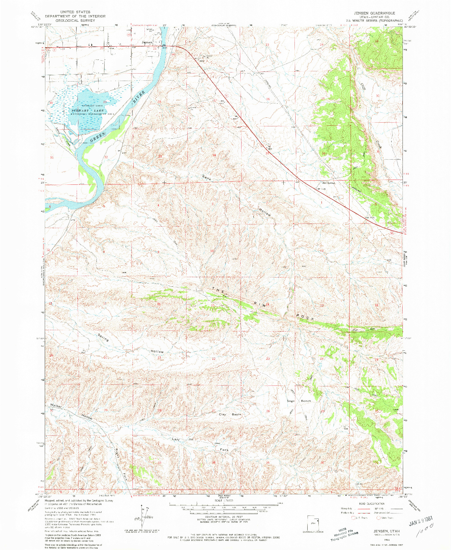 USGS 1:24000-SCALE QUADRANGLE FOR JENSEN, UT 1965