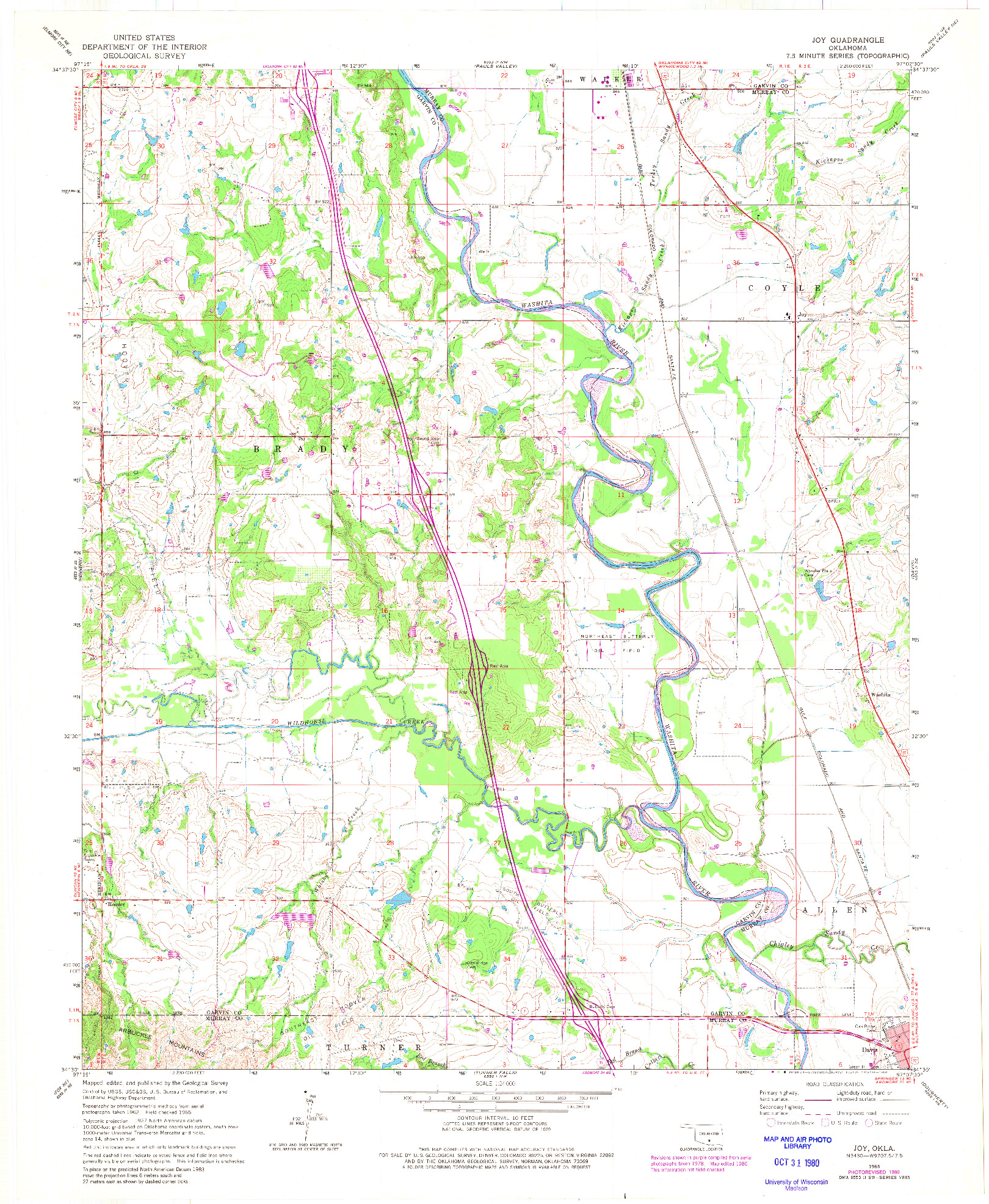 USGS 1:24000-SCALE QUADRANGLE FOR JOY, OK 1965