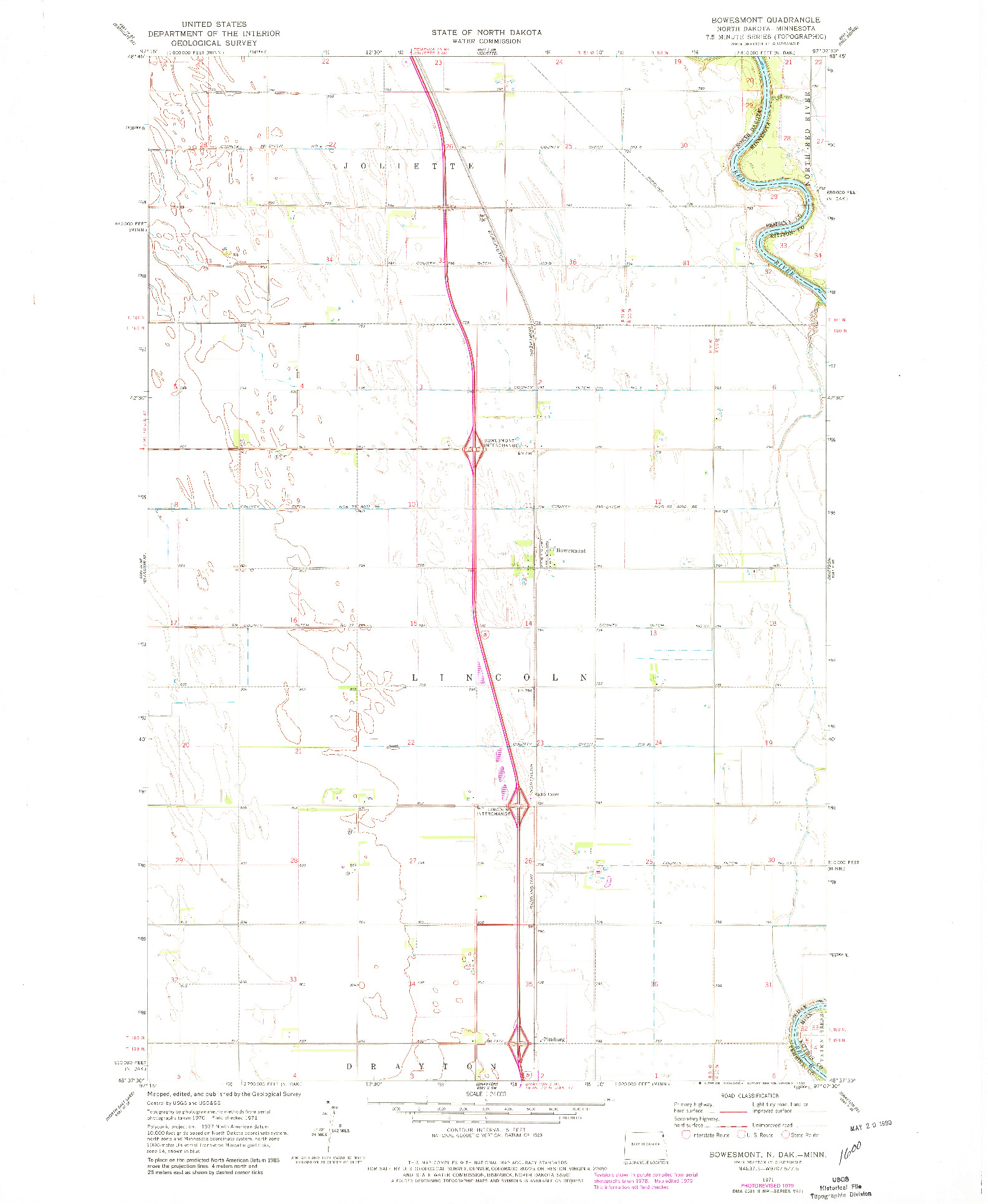 USGS 1:24000-SCALE QUADRANGLE FOR BOWESMONT, ND 1971
