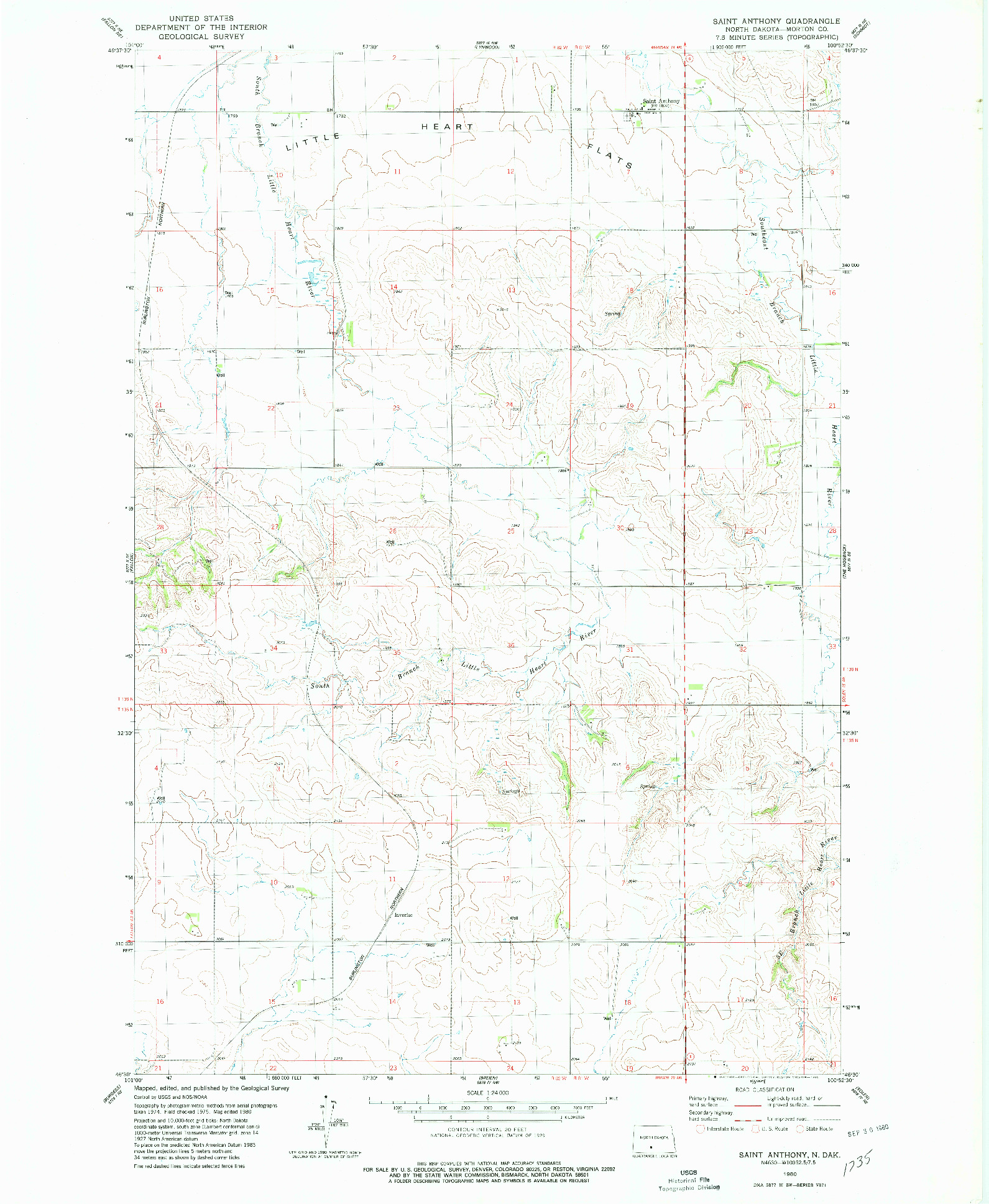 USGS 1:24000-SCALE QUADRANGLE FOR SAINT ANTHONY, ND 1980
