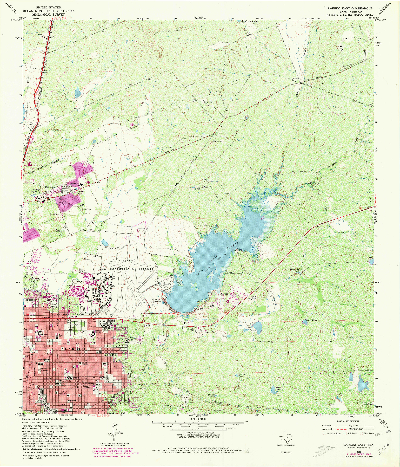 USGS 1:24000-SCALE QUADRANGLE FOR LAREDO EAST, TX 1965