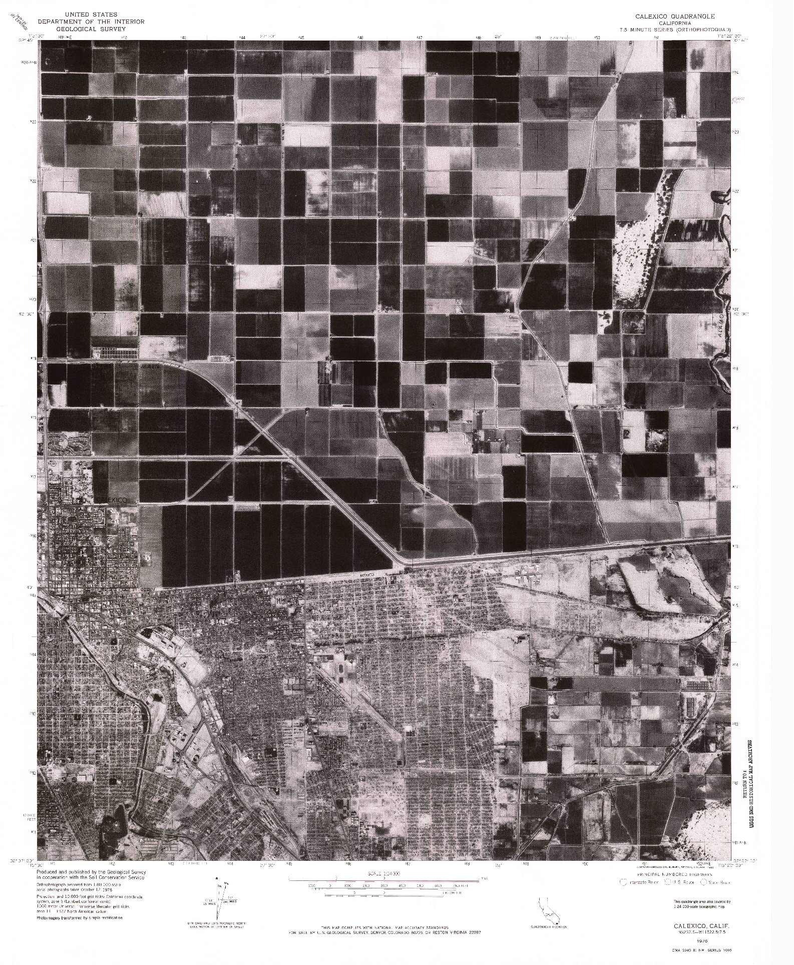 USGS 1:24000-SCALE QUADRANGLE FOR CALEXICO, CA 1976